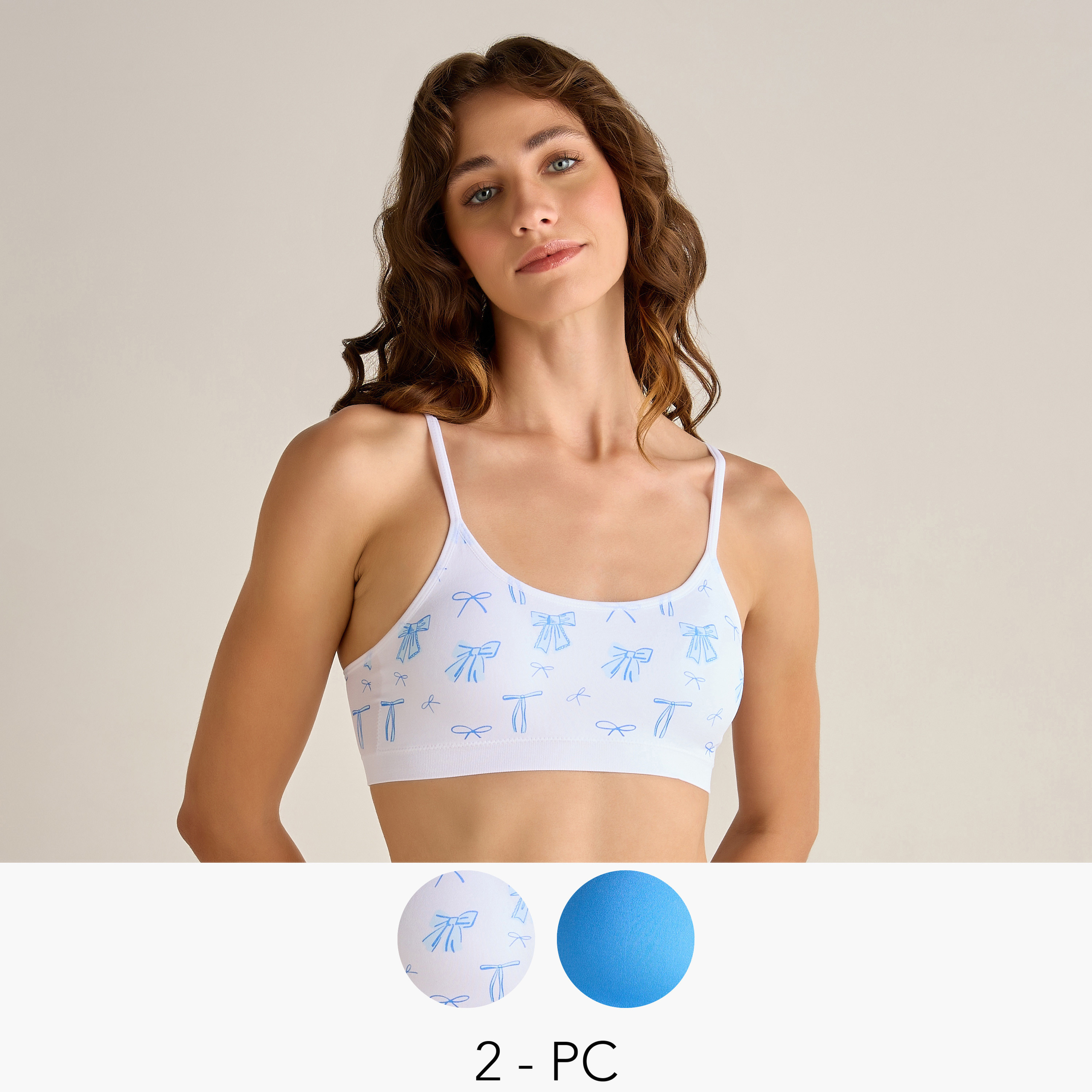 صدرية بتغطية متوسطة بدون درزات - طقم من 2-women-clothing-lingerie-bras-image-1