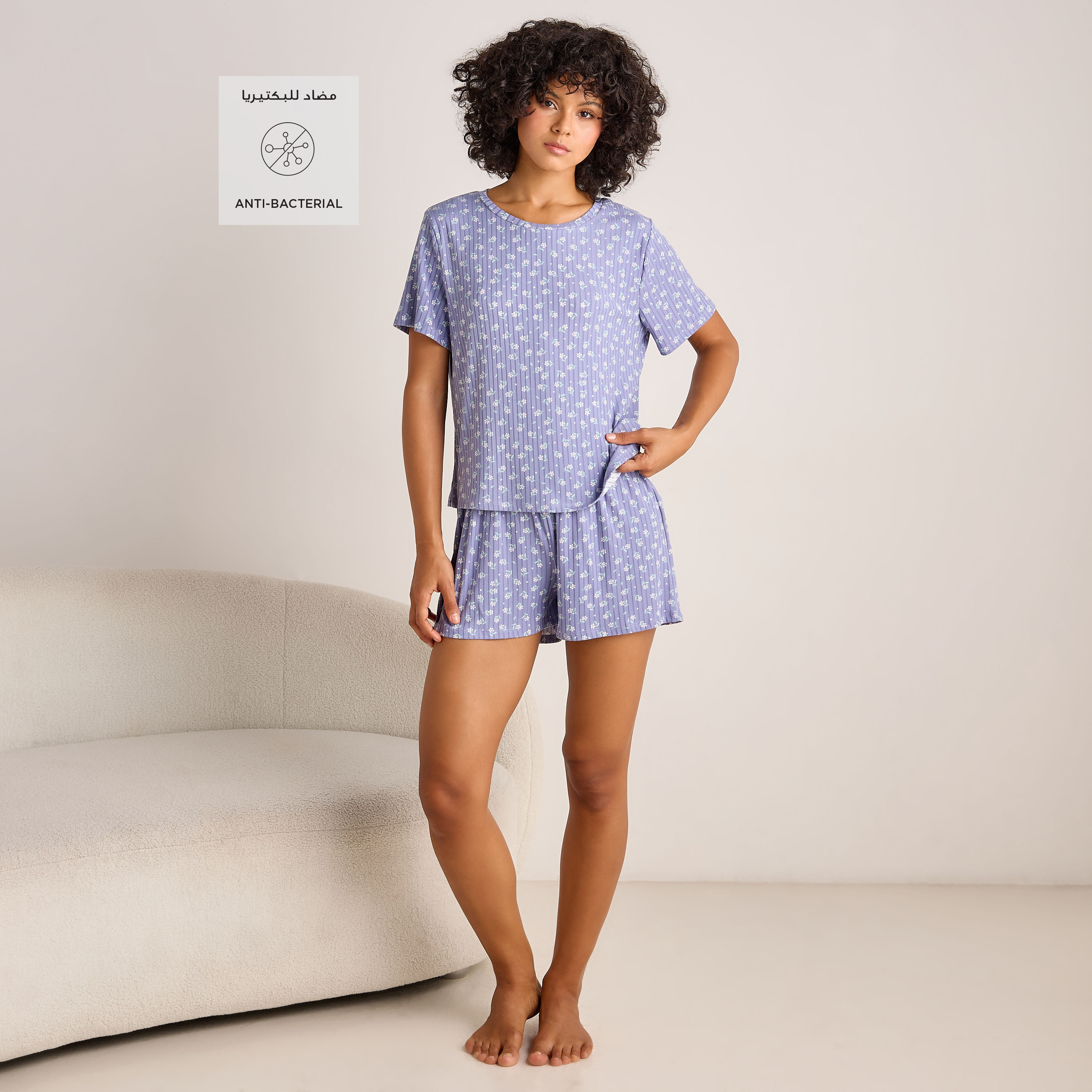 Shorts Ribbed Texture-women-clothing-nightwear-pyjamas-bottoms-image-2