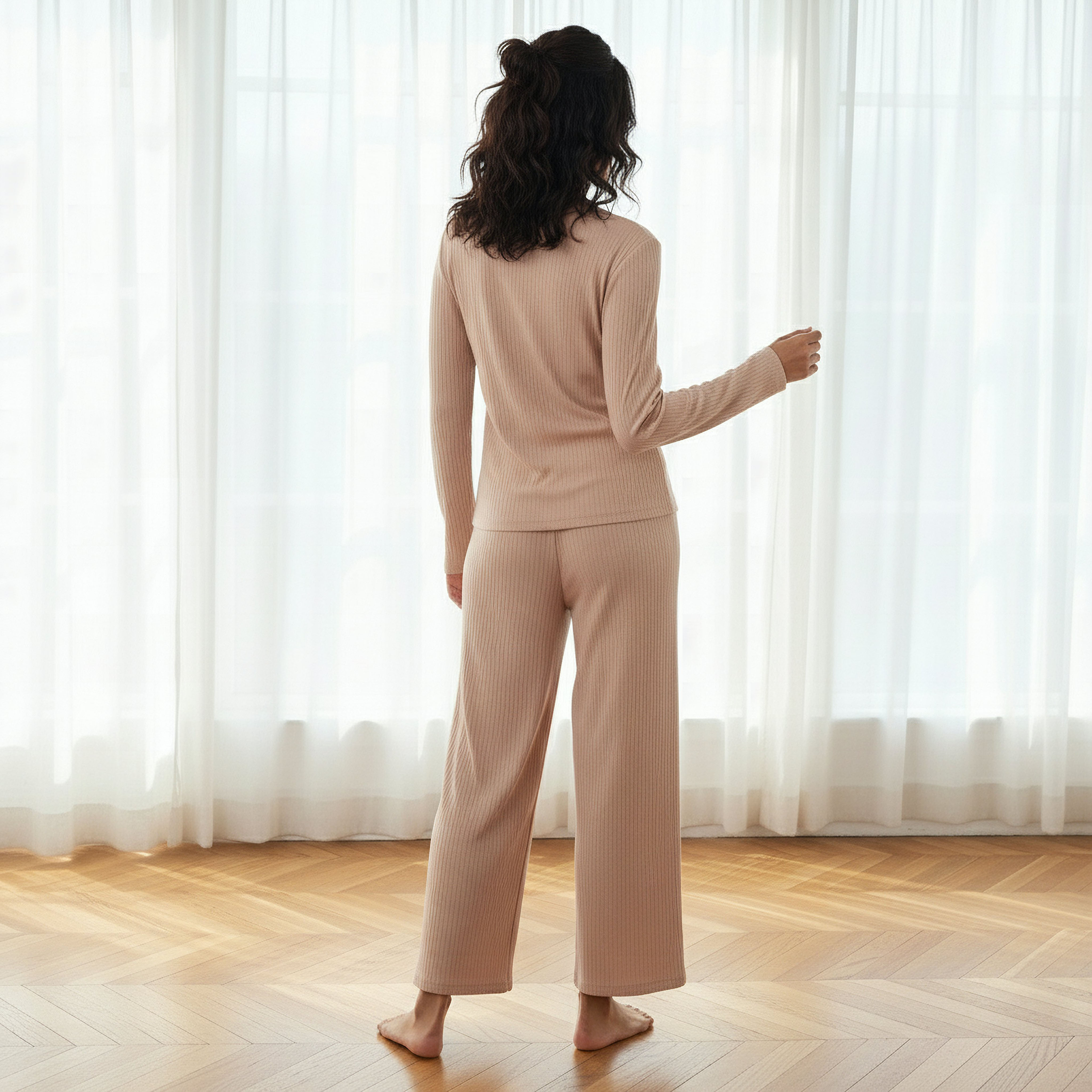 Pyjama Set Ribbed Top & Pants-women-clothing-nightwear-pyjamas-longsets-image-3