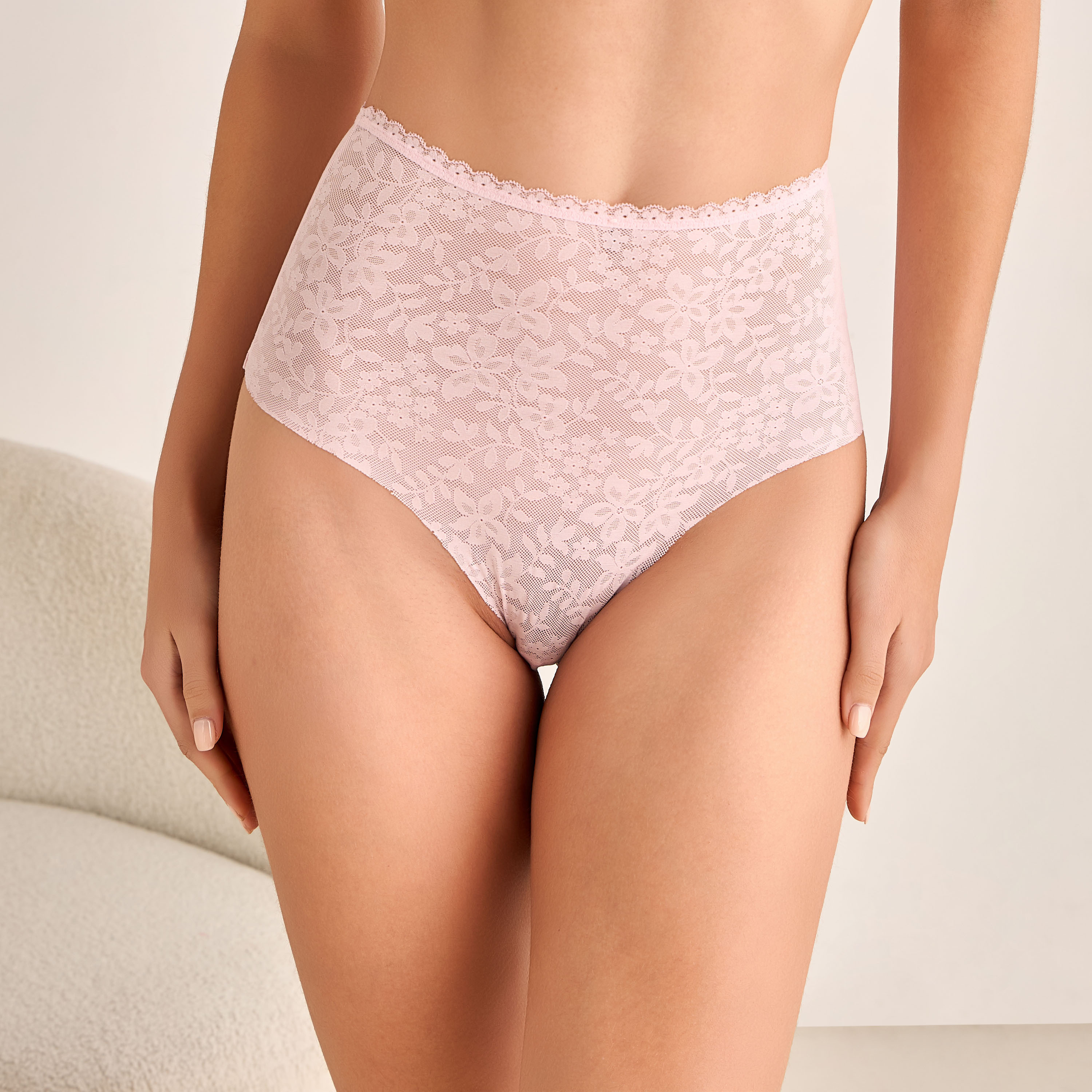 Briefs High-Waist with Floral Lace-women-clothing-lingerie-panties-image-1