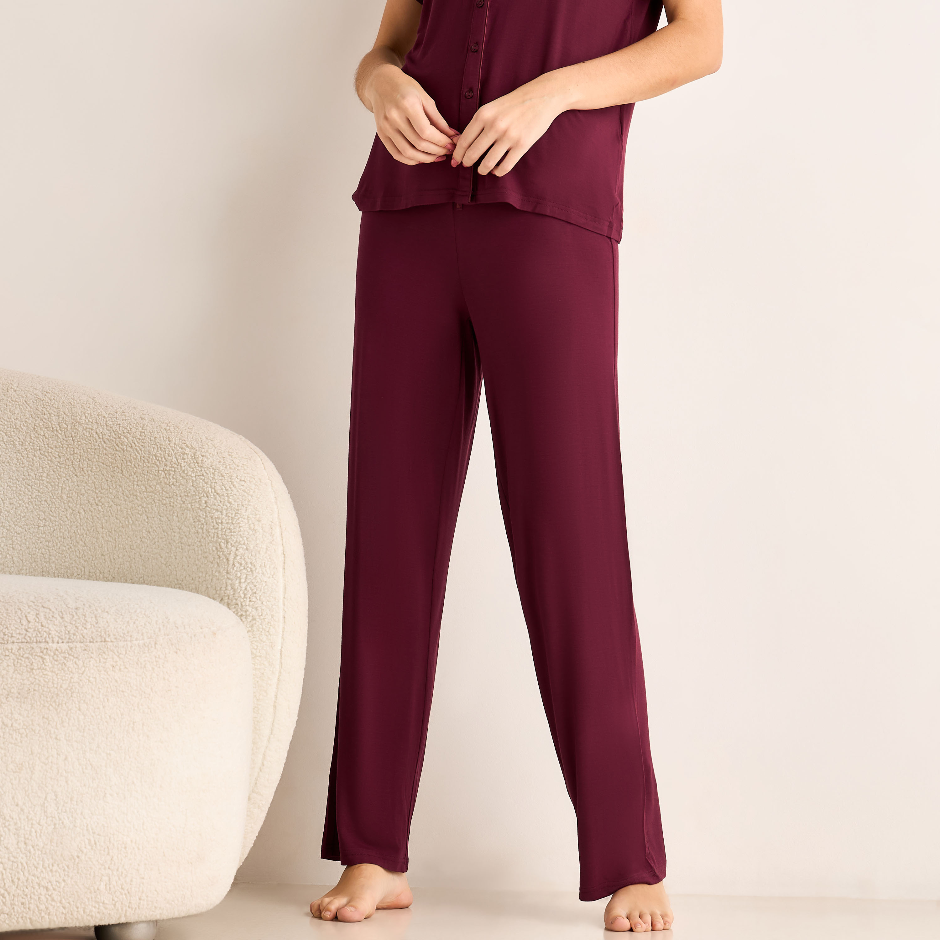 Pyjama Set Button-Down Shirt and Pants Modal-women-clothing-nightwear-pyjamas-longsets-image-4