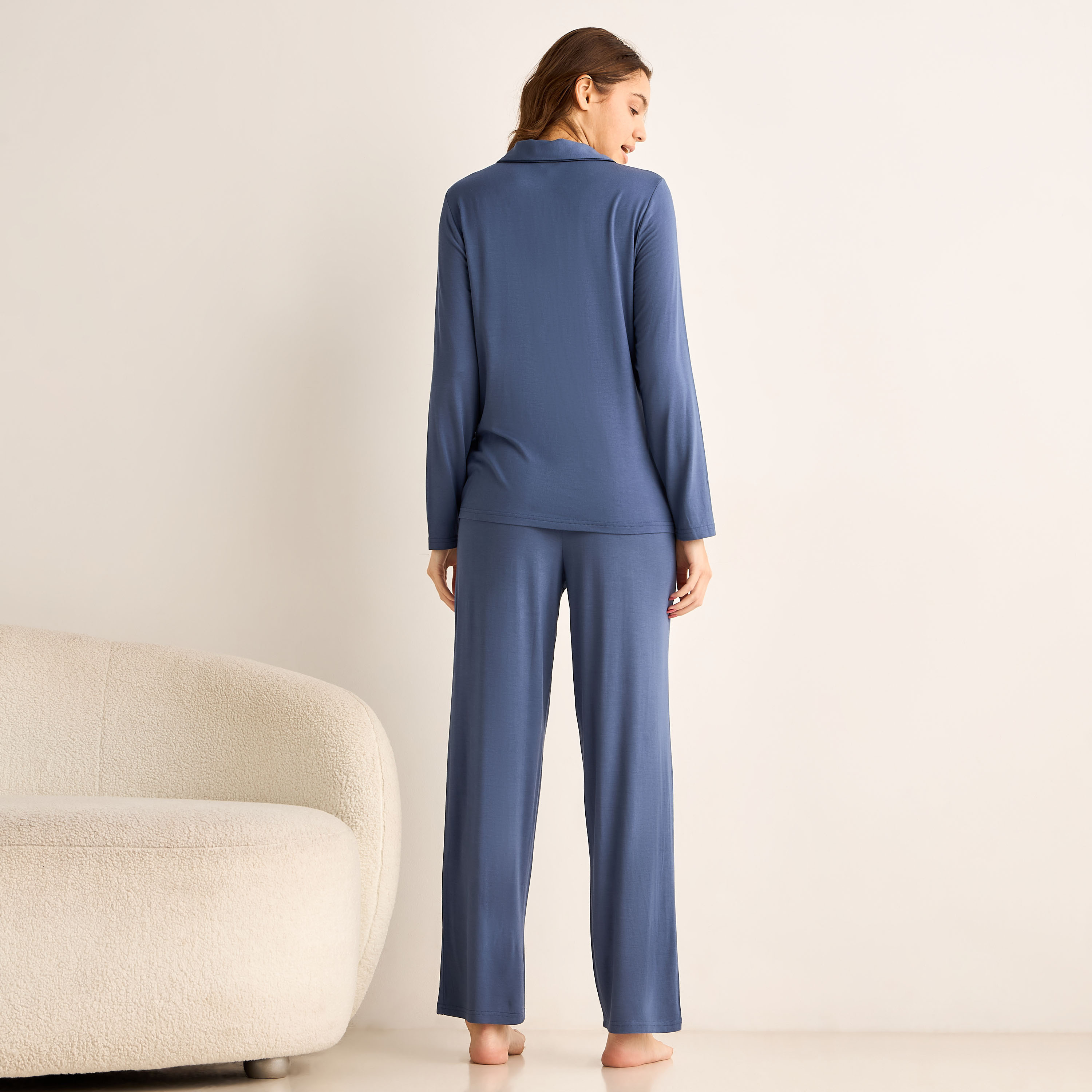 Pyjama Set Button-Down Shirt and Pants Modal-women-clothing-nightwear-pyjamas-longsets-image-3