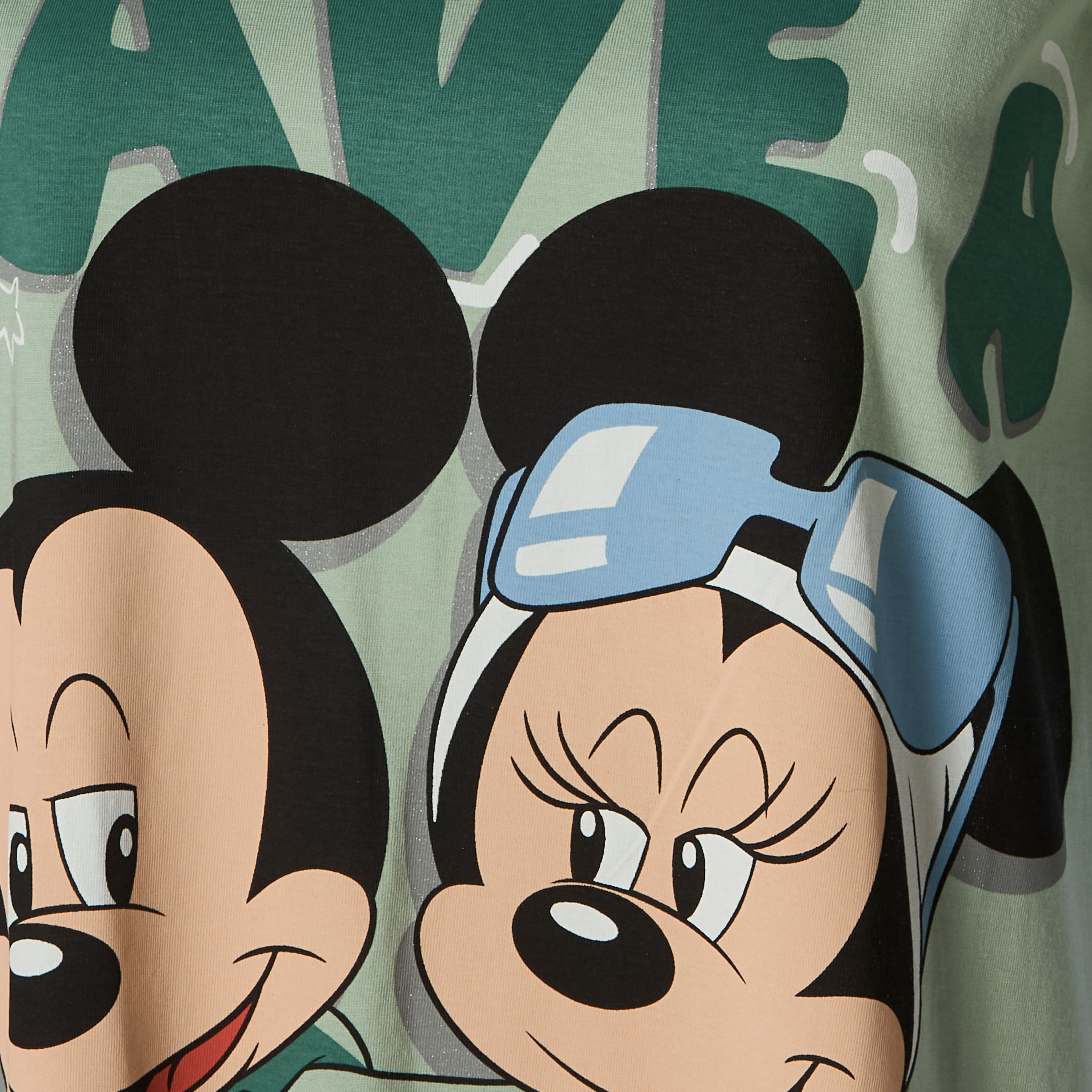 Sleepshirt Short Sleeve Mickey and Minnie Mouse Print Cotton-women-clothing-nightwear-nighties-image-4