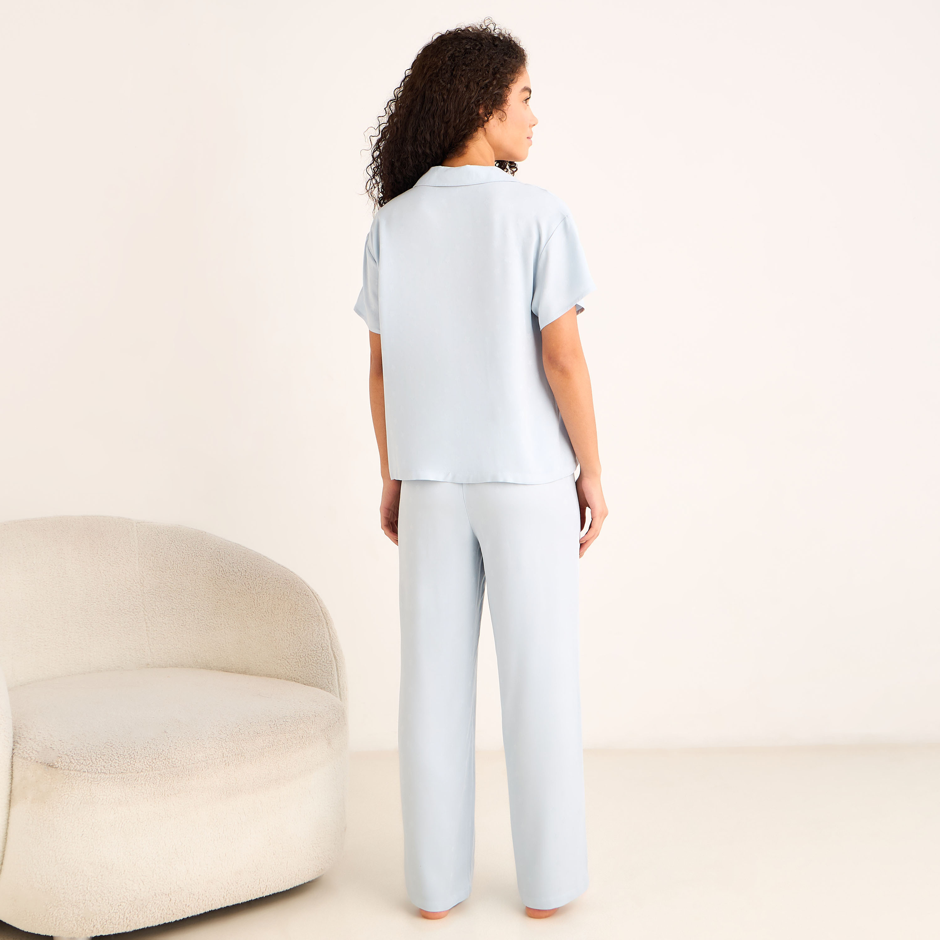 Pyjama Set Button-Down Shirt & Trousers-women-clothing-nightwear-pyjamas-longsets-image-4