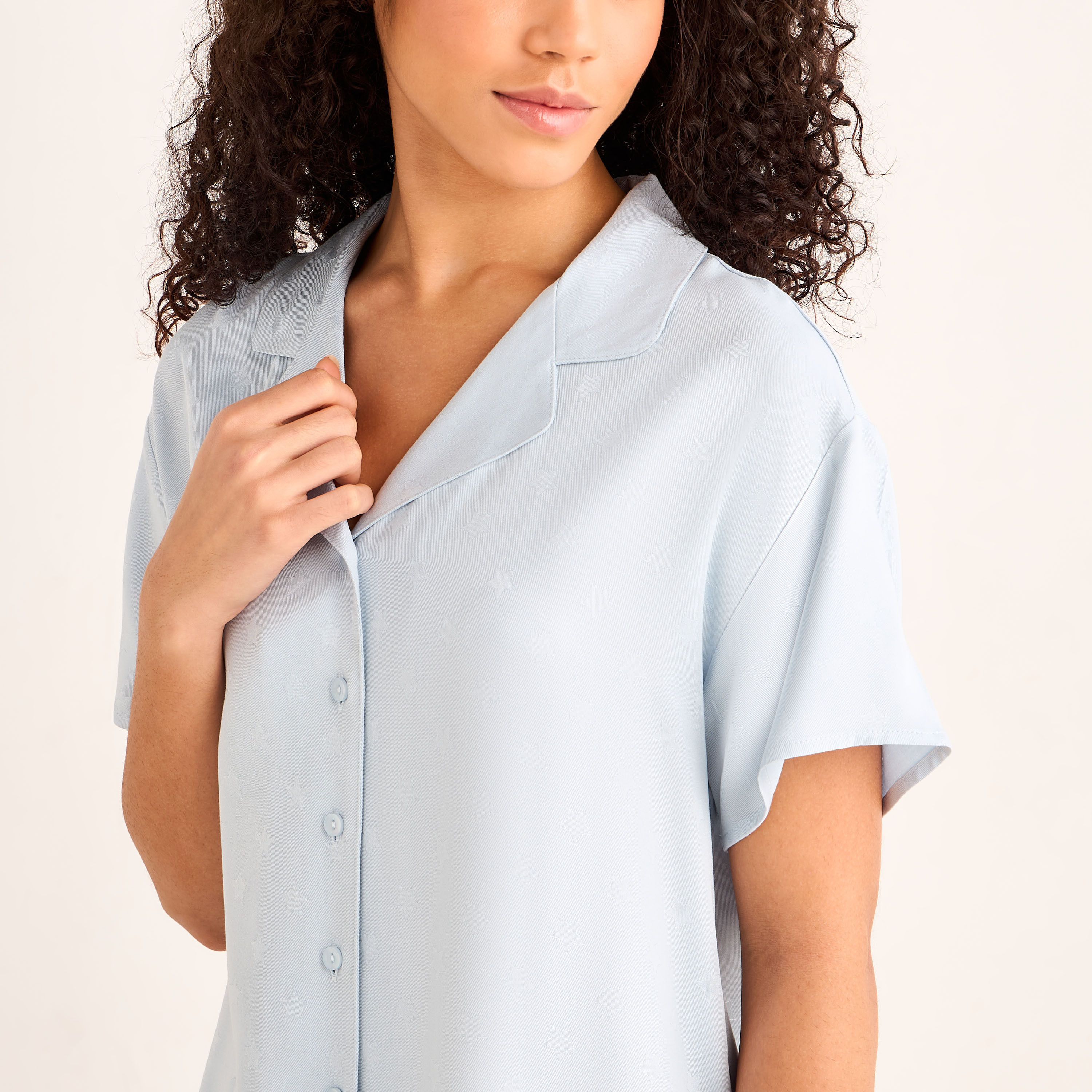Pyjama Set Button-Down Shirt & Trousers-women-clothing-nightwear-pyjamas-longsets-image-5