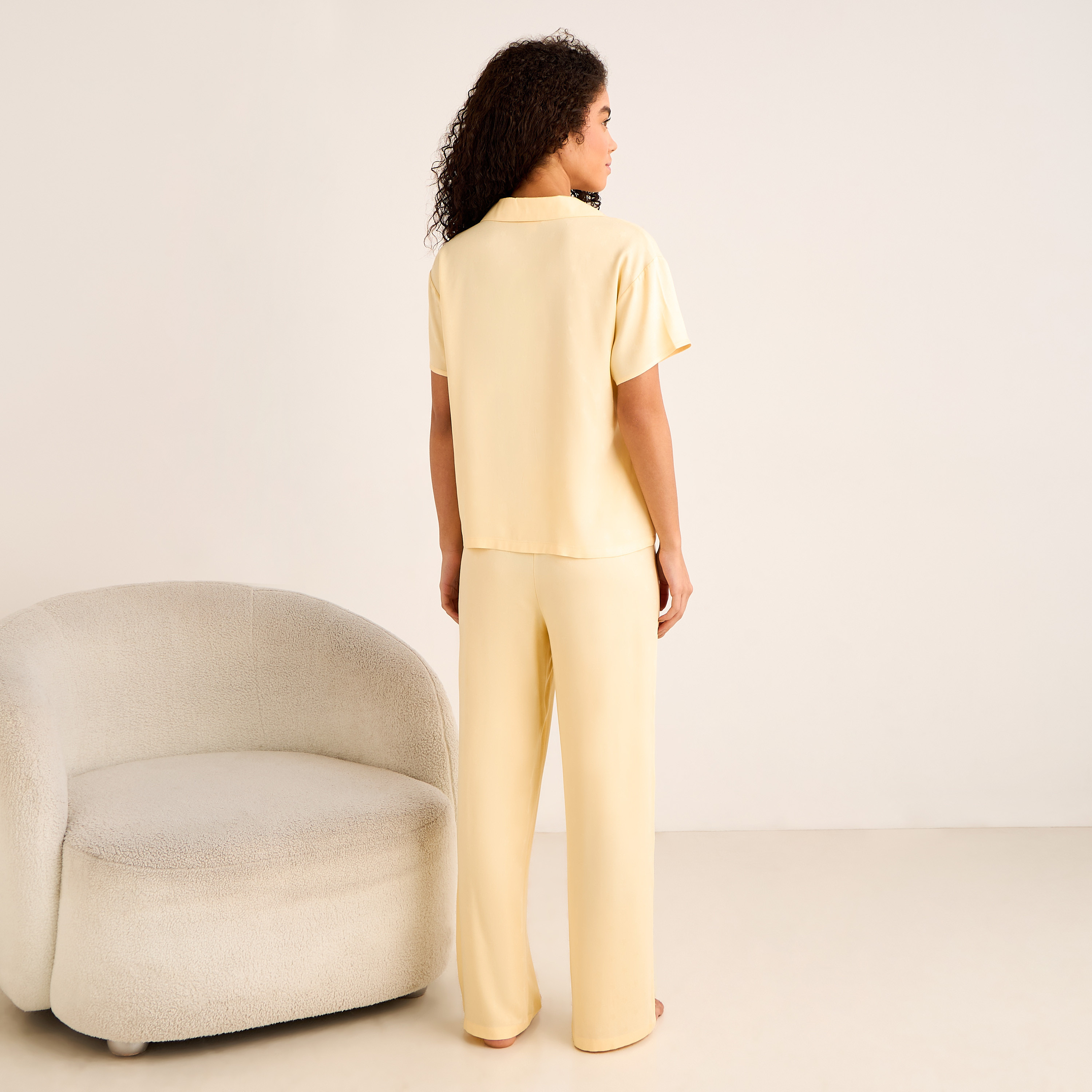 Pyjama Set Button-Down Shirt & Trousers-women-clothing-nightwear-pyjamas-longsets-image-4