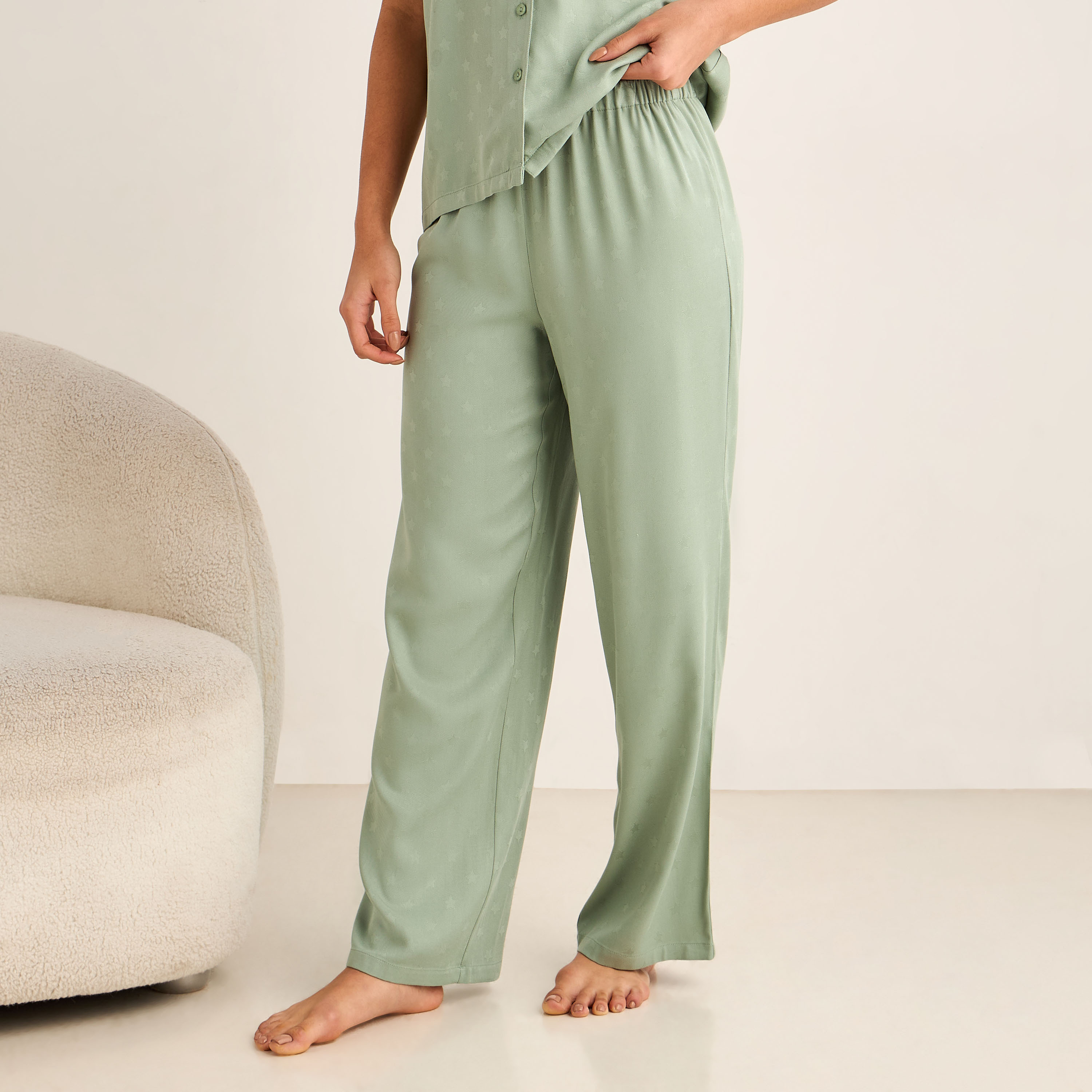 Pyjama Set Button-Down Shirt & Trousers-women-clothing-nightwear-pyjamas-longsets-image-3