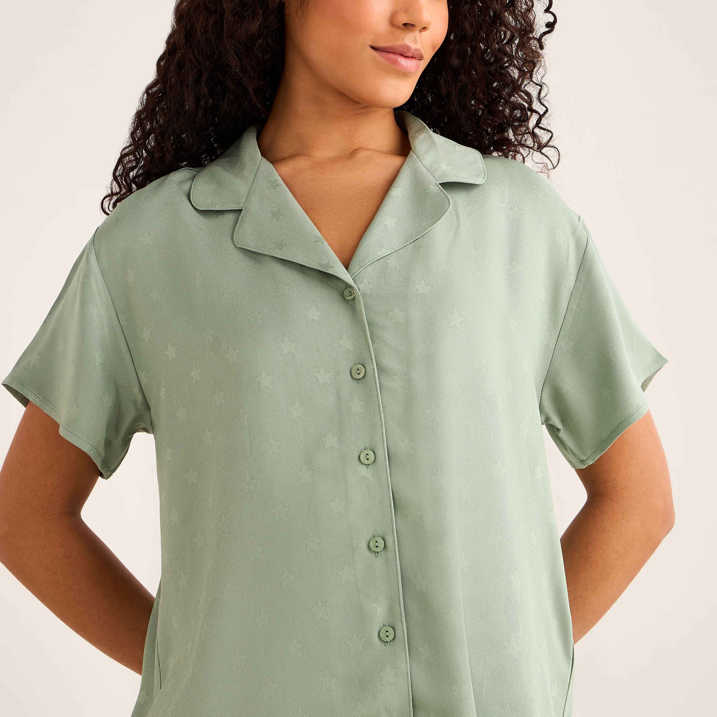 Pyjama Set Button-Down Shirt & Trousers-women-clothing-nightwear-pyjamas-longsets-image-5