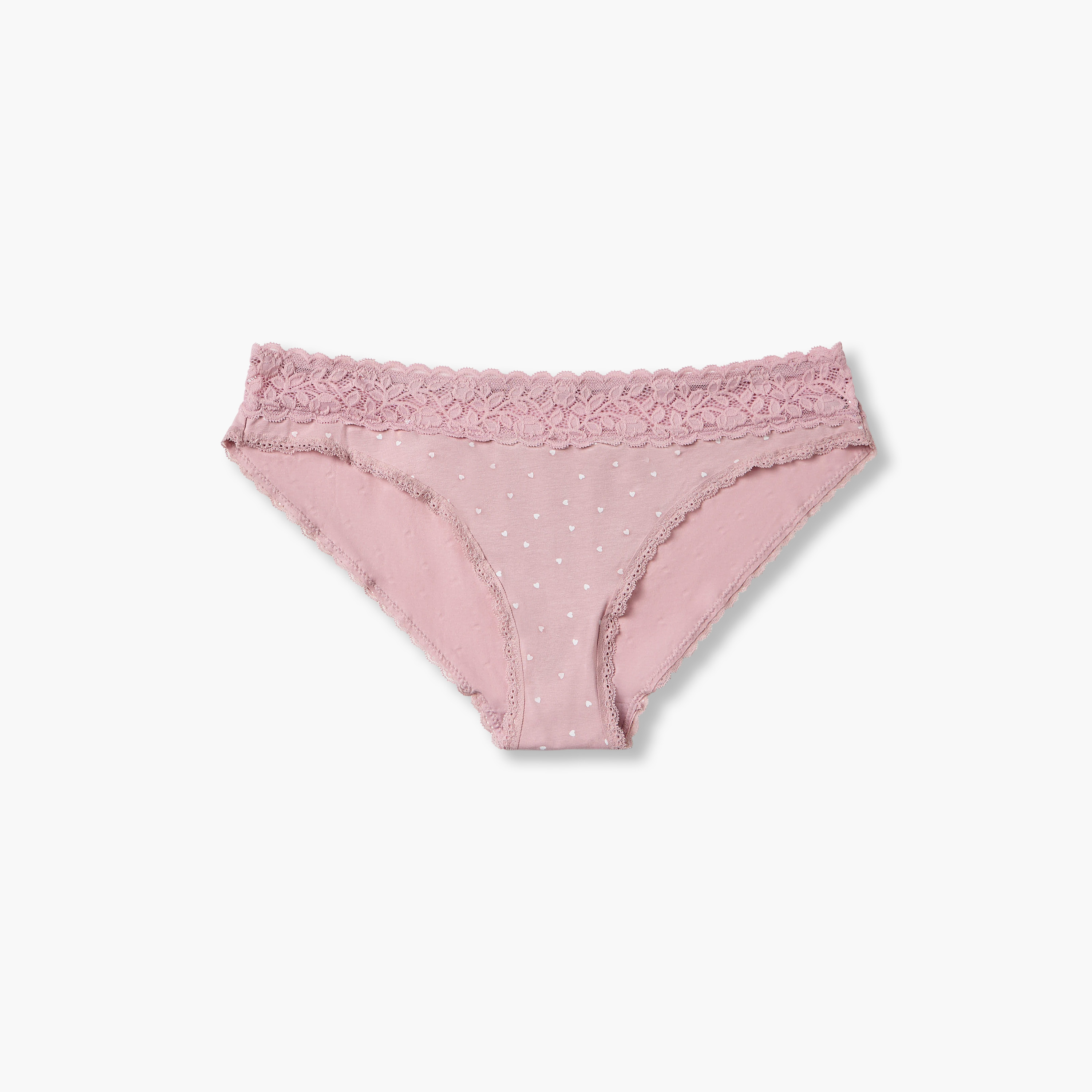 Briefs with Lace Trim and Heart Print-women-clothing-lingerie-panties-image-1