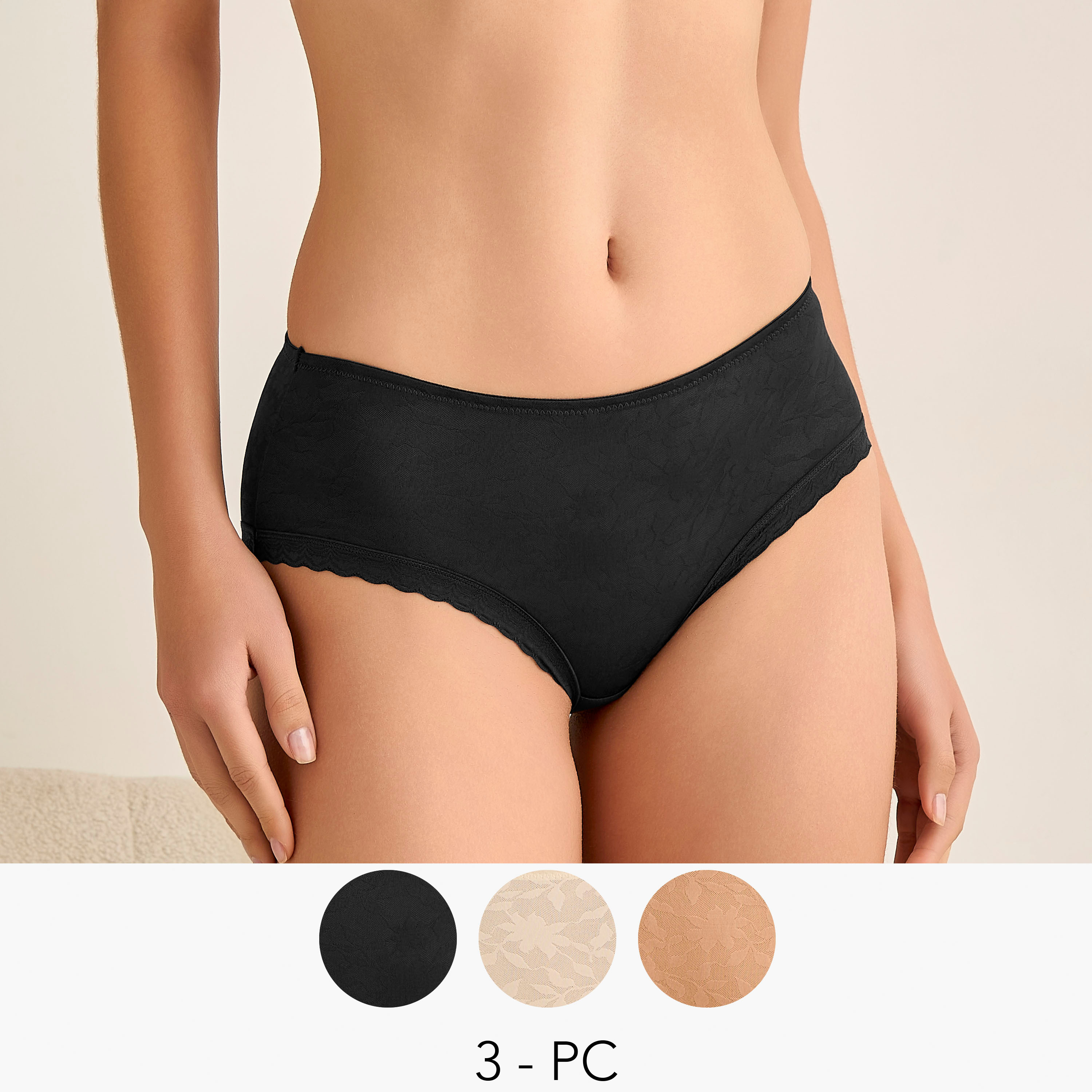 Set of 3 - Briefs with Floral Lace-women-clothing-lingerie-panties-image-1