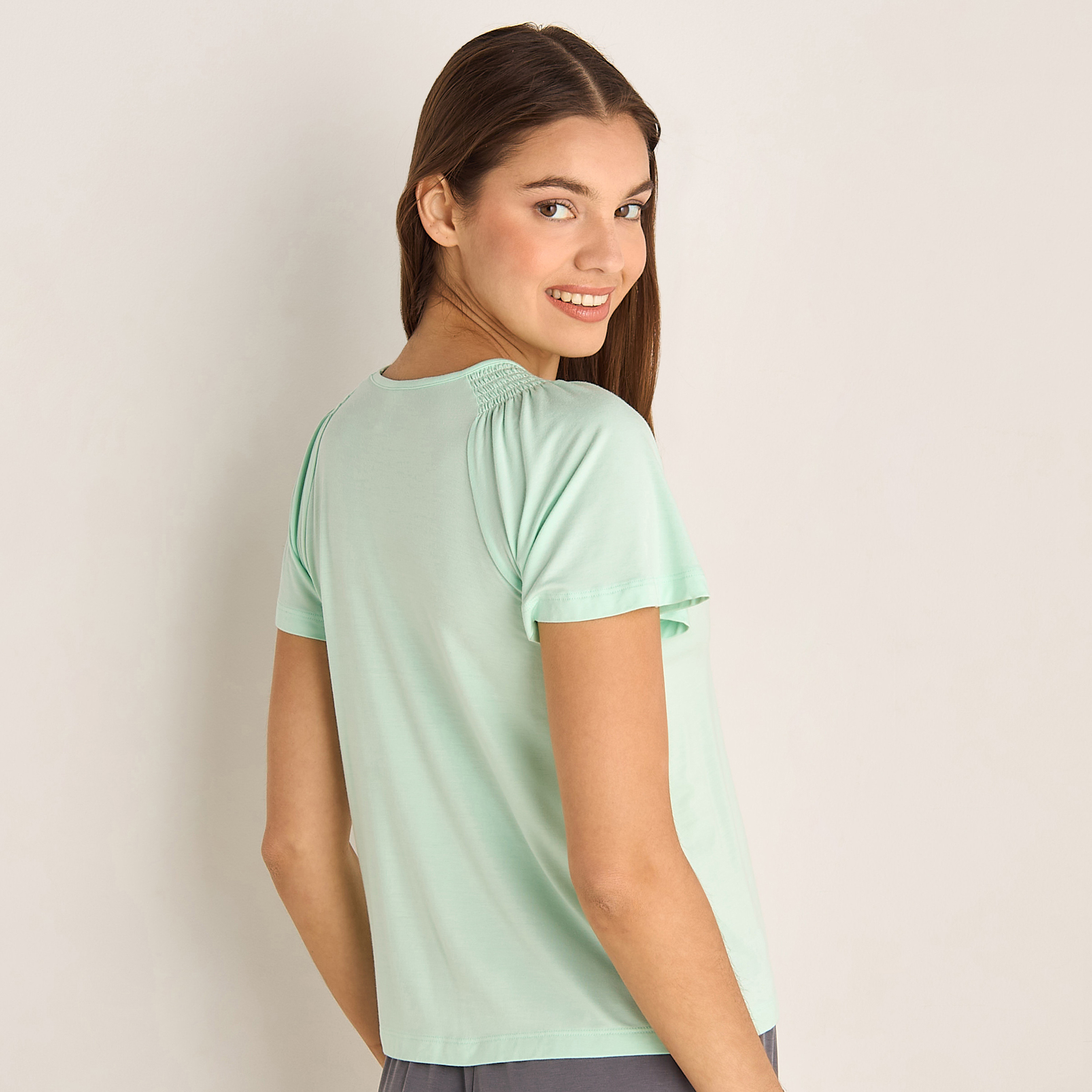 Plain Pyjama Set T-shirt-women-clothing-nightwear-pyjamas-tops-image-3