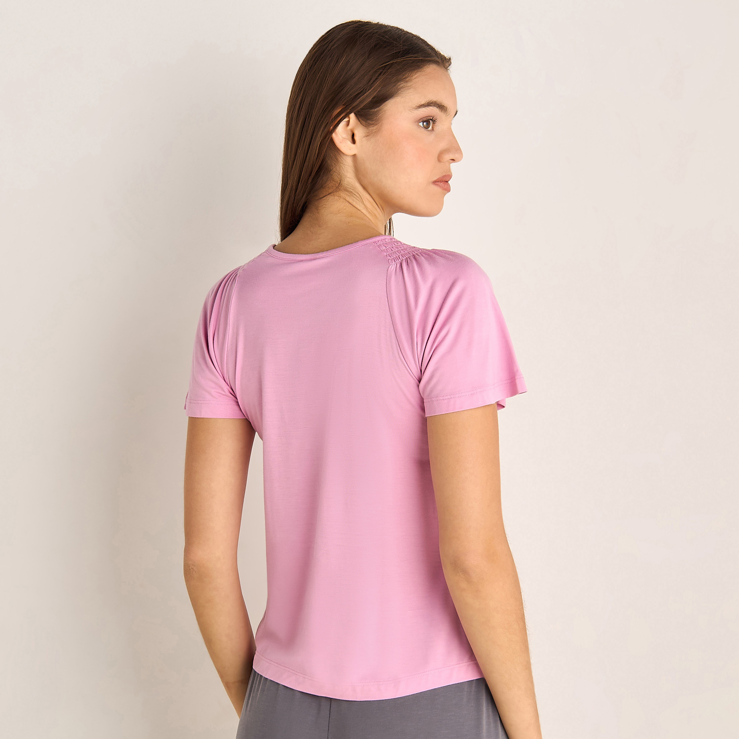 Plain Pyjama Set T-shirt-women-clothing-nightwear-pyjamas-tops-image-3