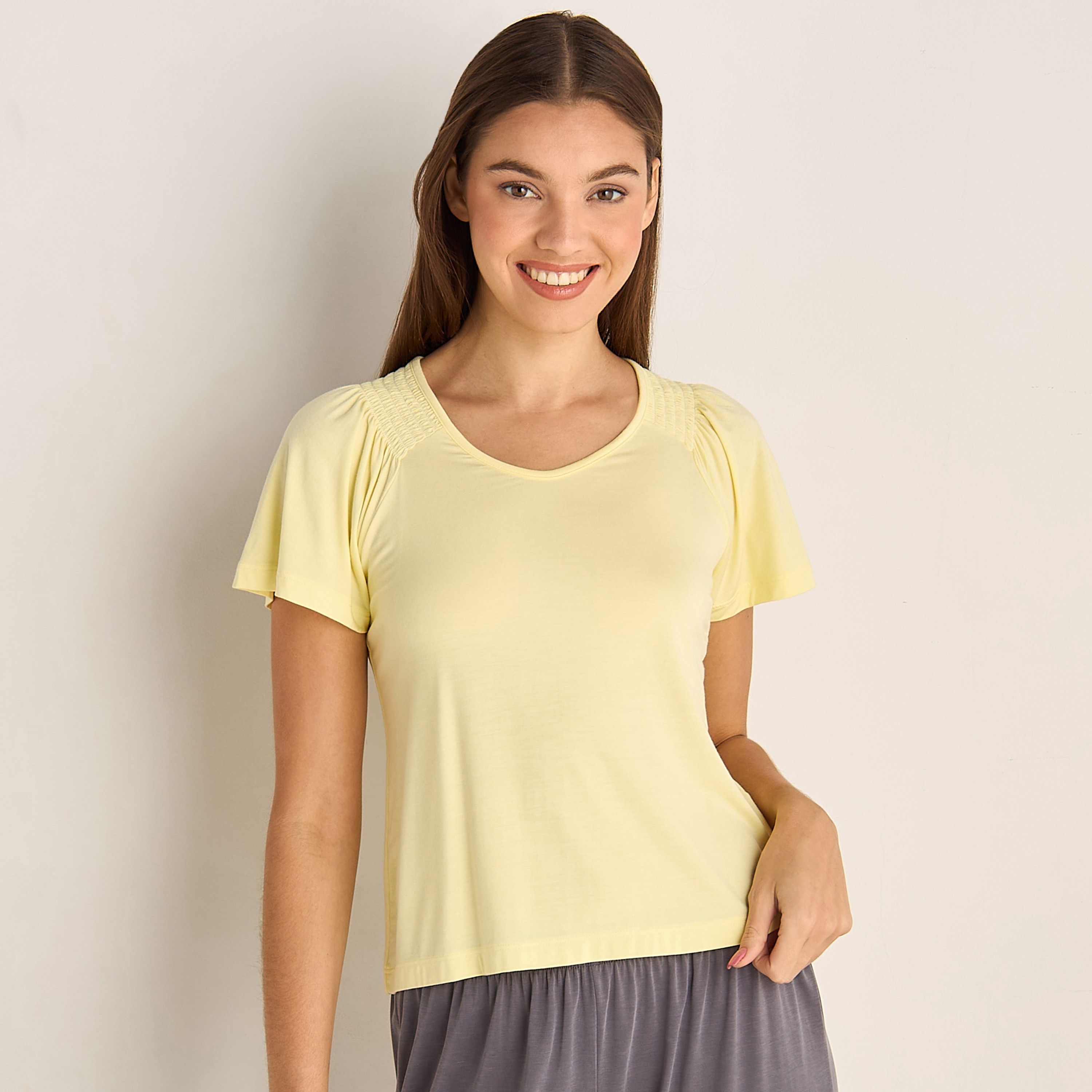 تيشيرت بيجاما سادة-women-clothing-nightwear-pyjamas-tops-image-5