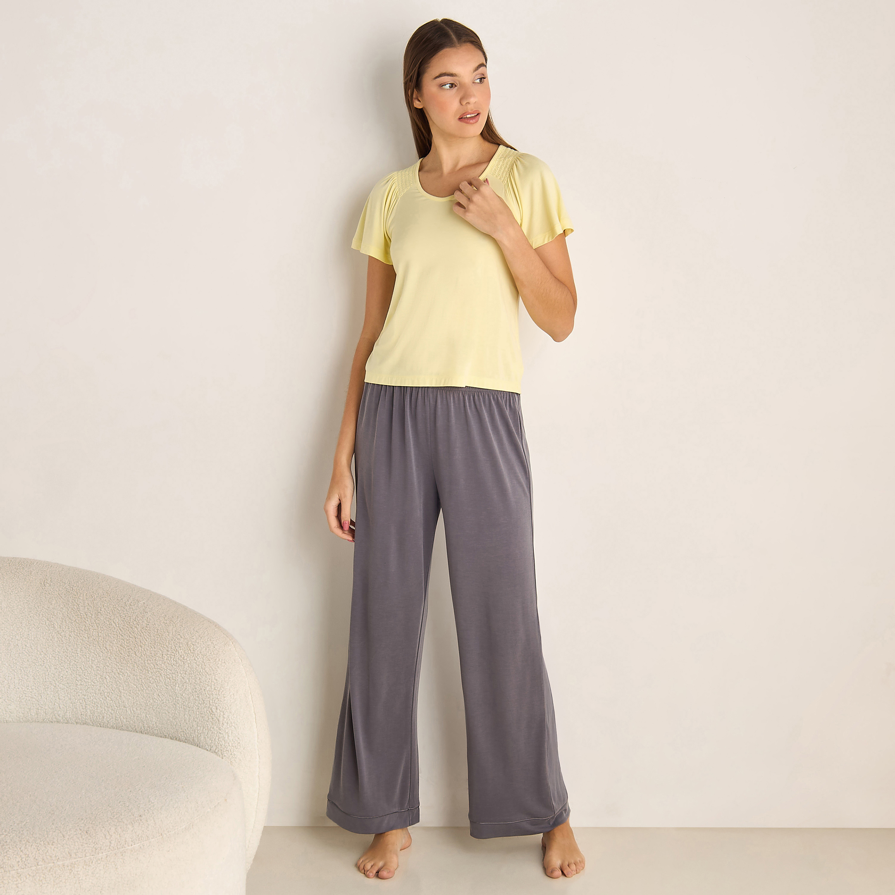 تيشيرت بيجاما سادة-women-clothing-nightwear-pyjamas-tops-image-4