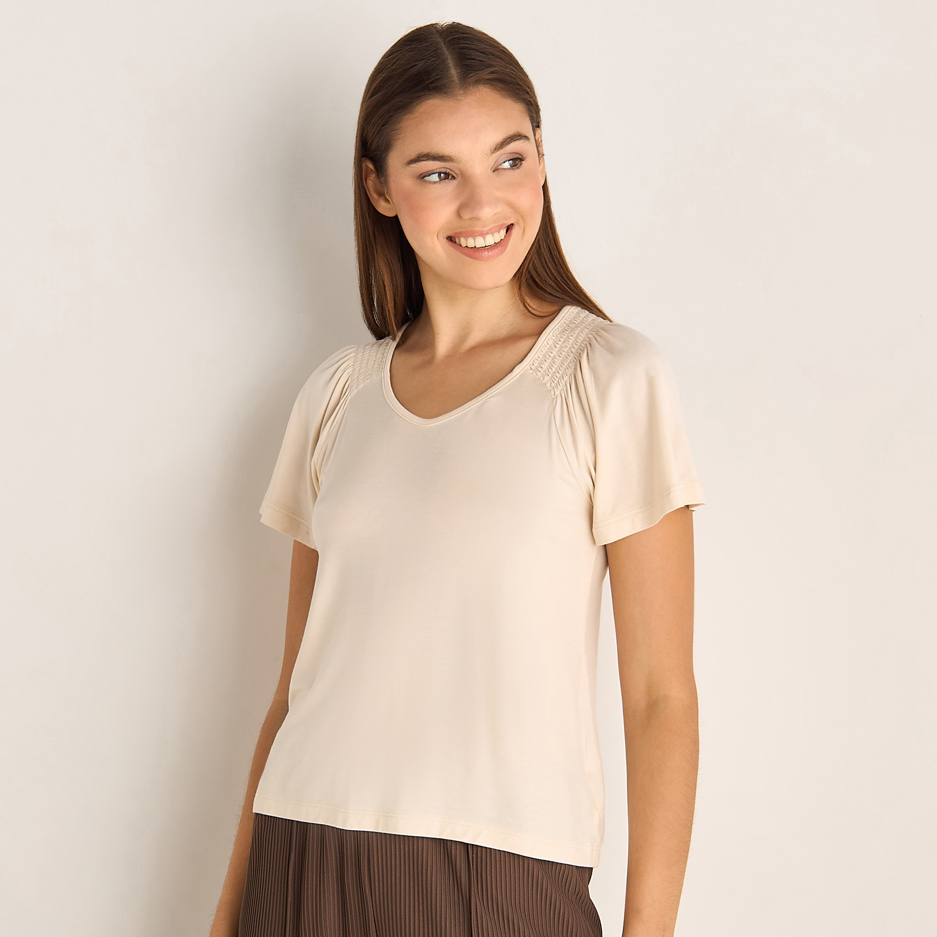 Plain Pyjama Set T-shirt-women-clothing-nightwear-pyjamas-tops-image-1