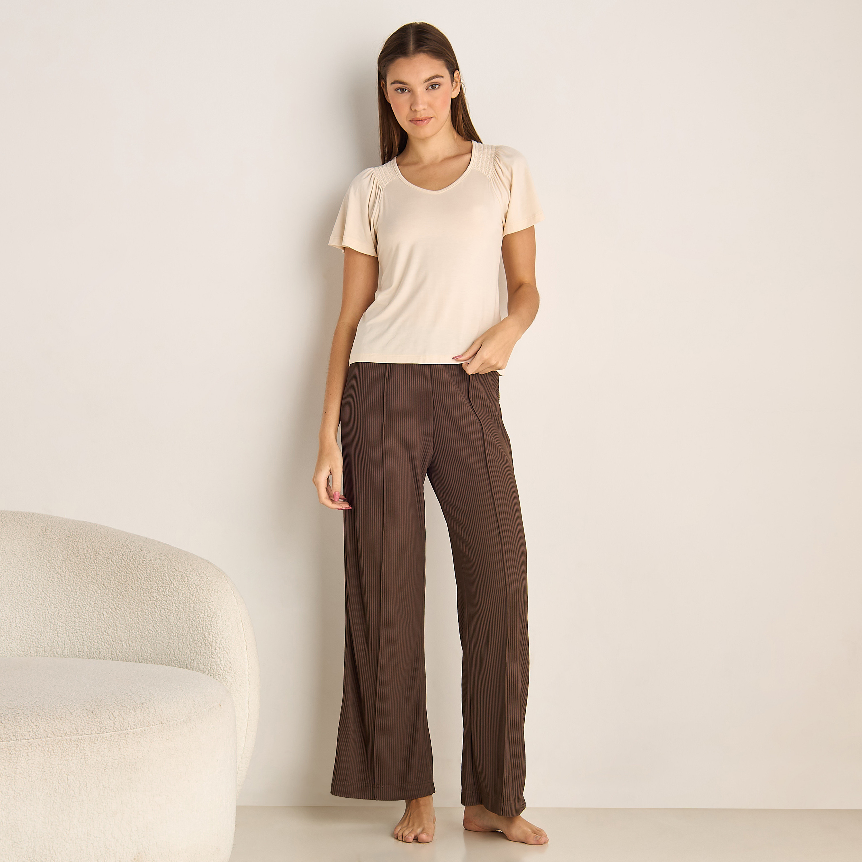 Plain Pyjama Set T-shirt-women-clothing-nightwear-pyjamas-tops-image-2