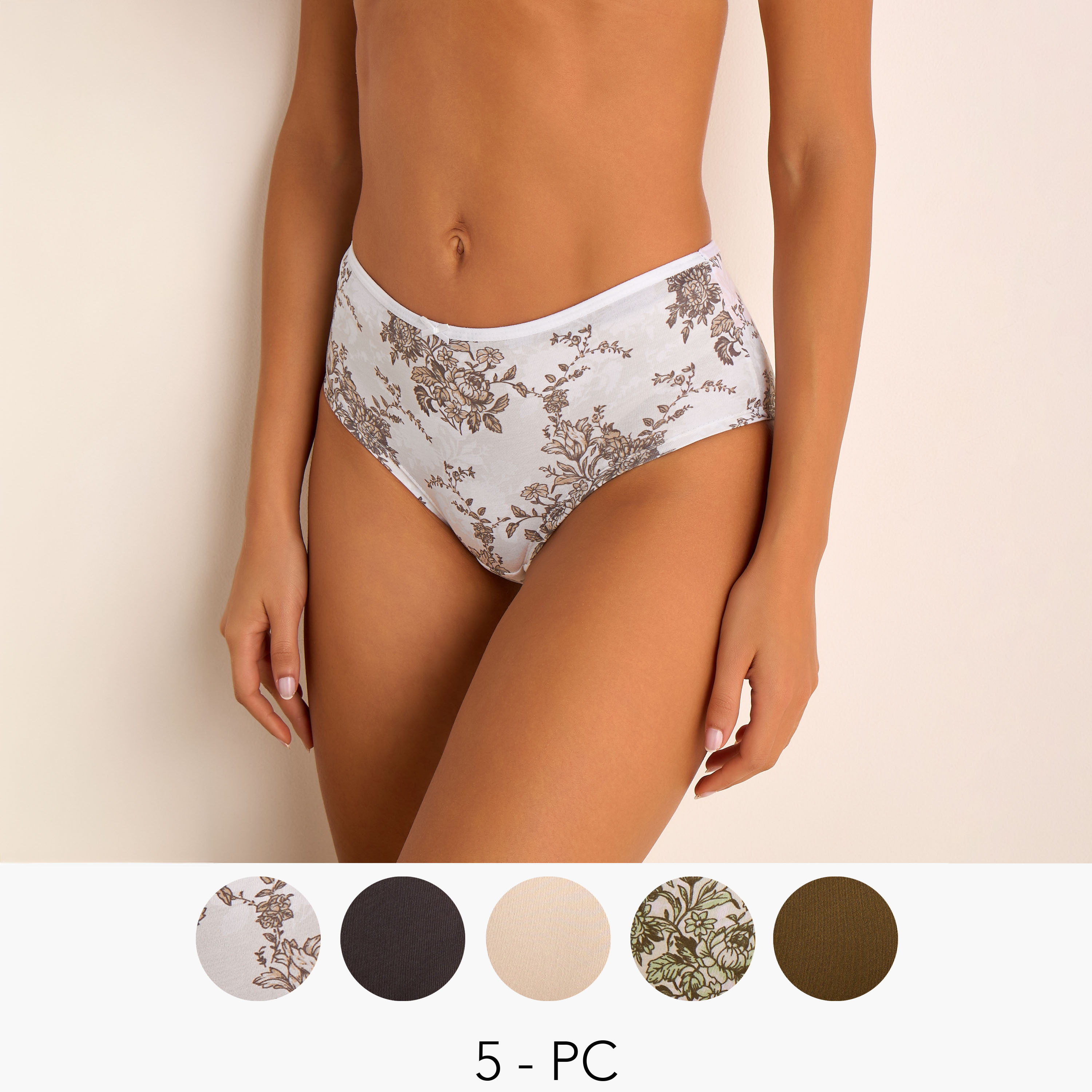 Set of 5 - Hipster Briefs Bow Accent-women-clothing-lingerie-panties-image-1