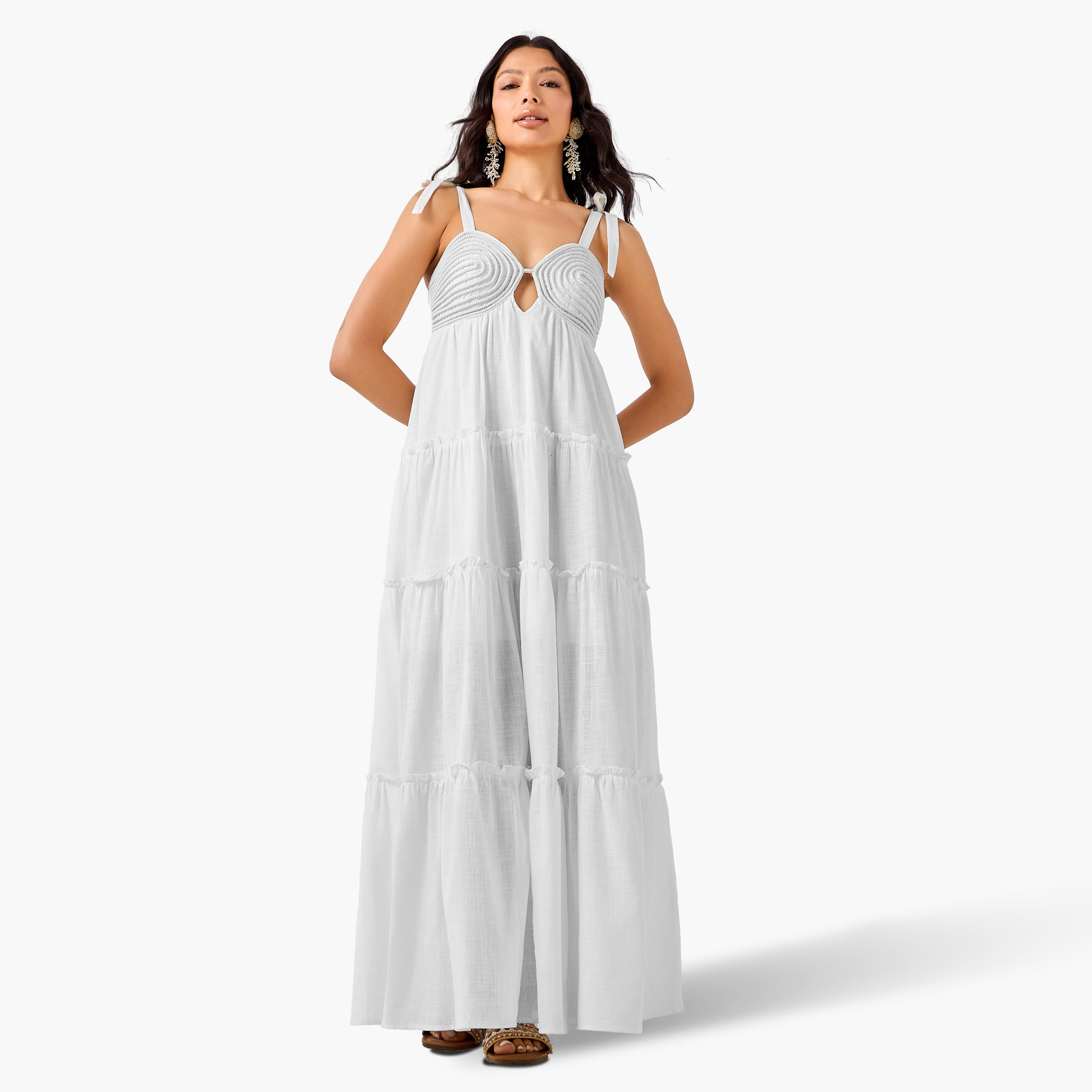 Women Rope Detail Tiered Maxi Dress-women-clothing-swimandbeach-beachwear-image-2