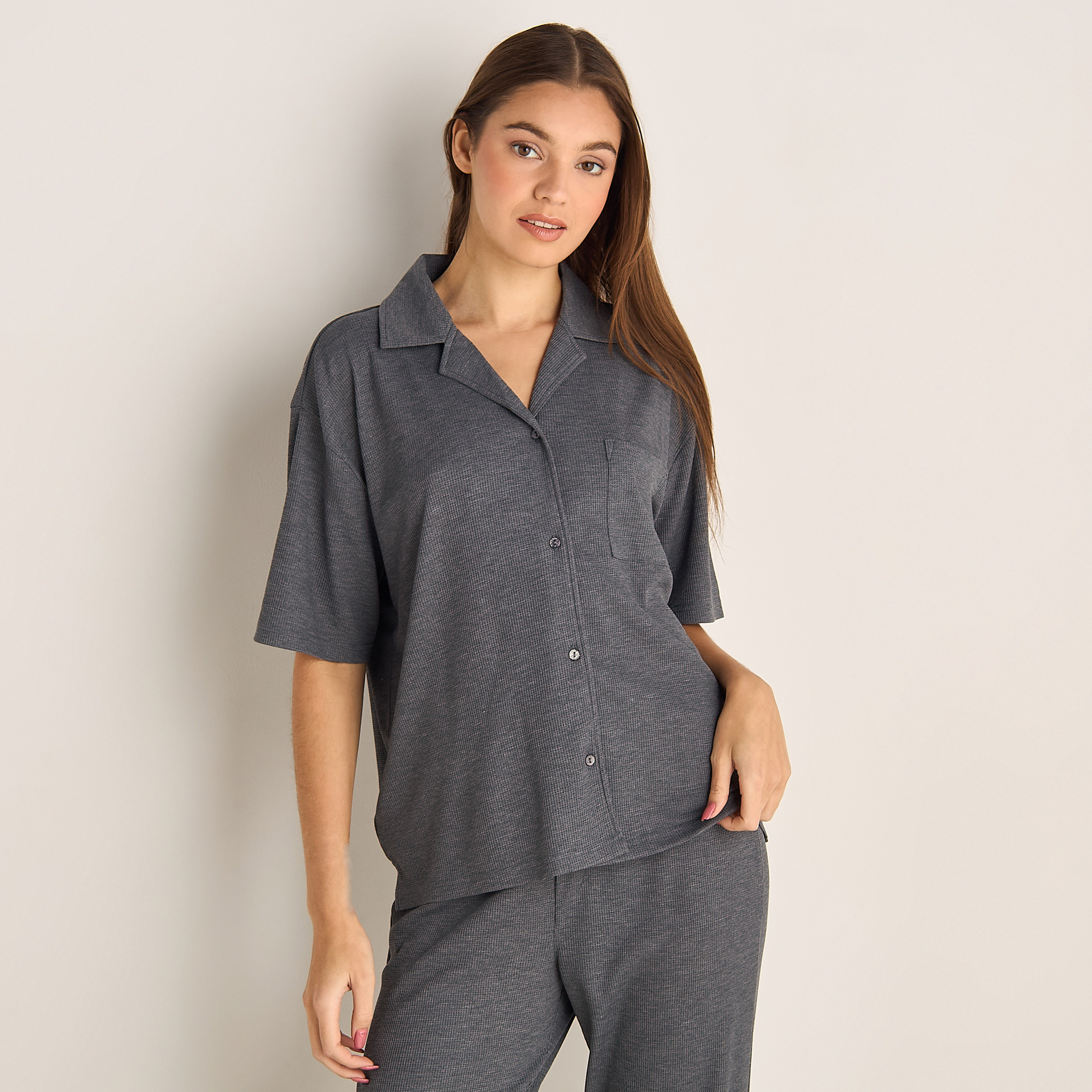 Pyjama Set Button-Down Shirt & Pants-women-clothing-nightwear-pyjamas-longsets-image-2