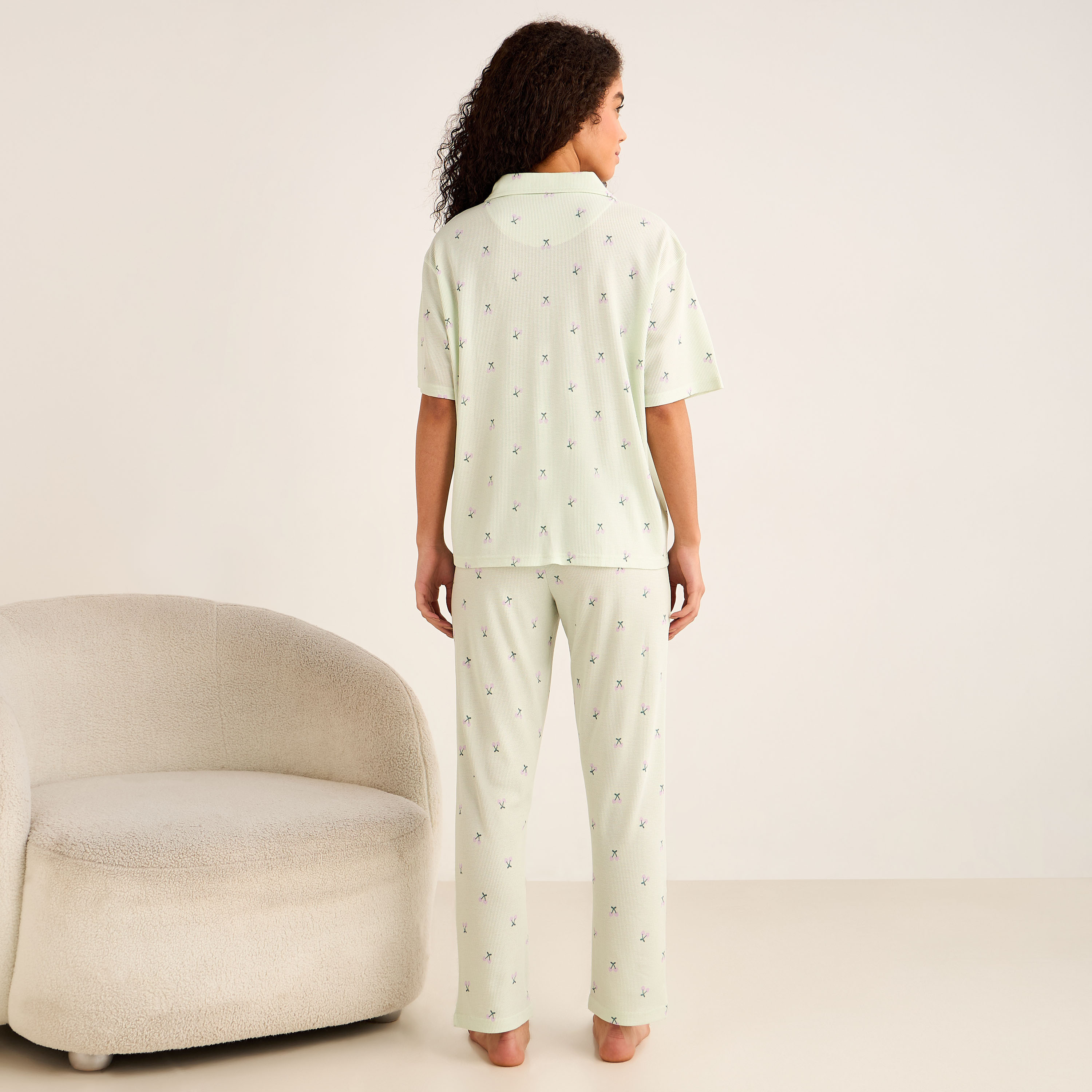 Pyjama Set Button-Down Shirt & Pants-women-clothing-nightwear-pyjamas-longsets-image-4