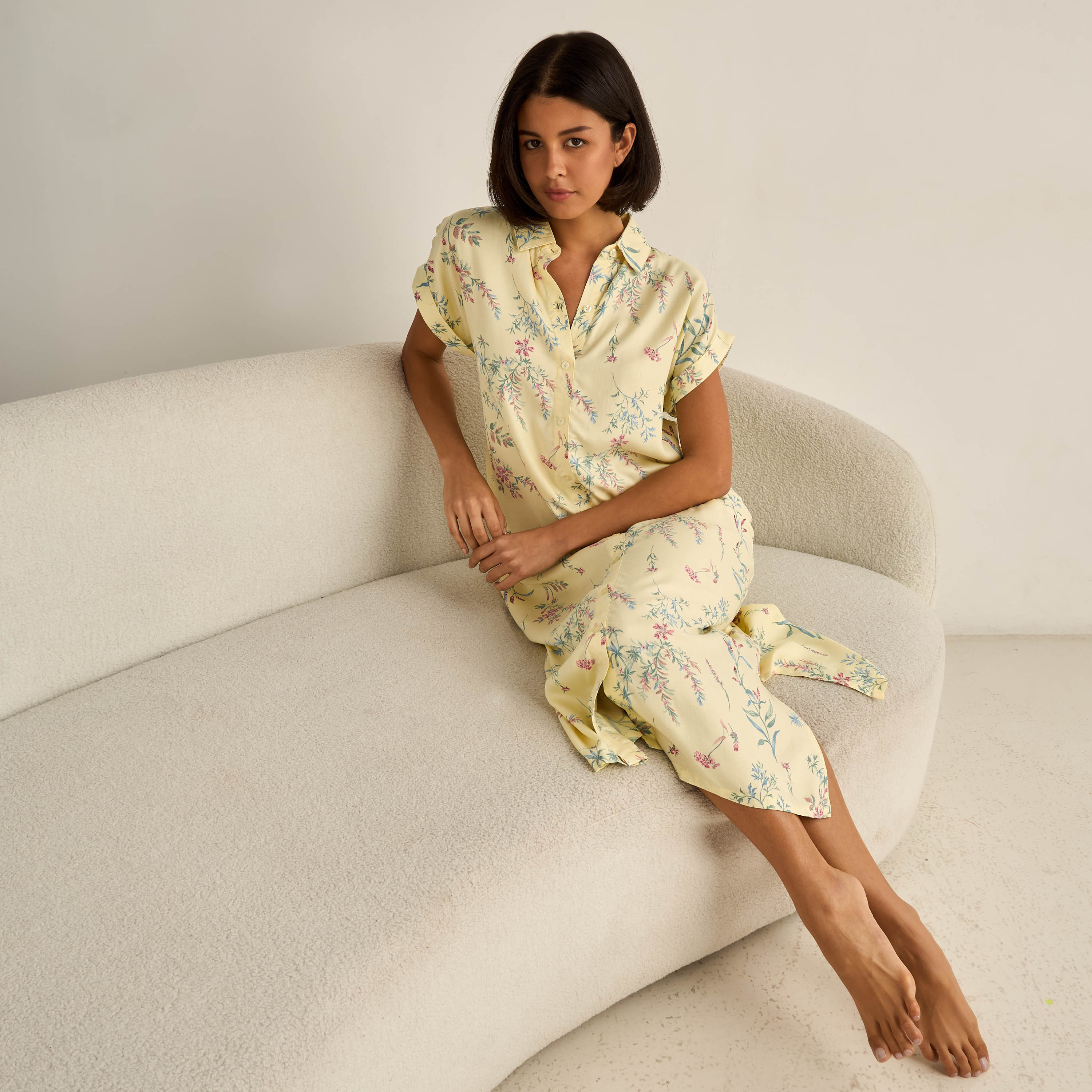 Night Dress Short Sleeves Assorted Print Viscose - Set of 2-women-clothing-nightwear-nighties-image-2
