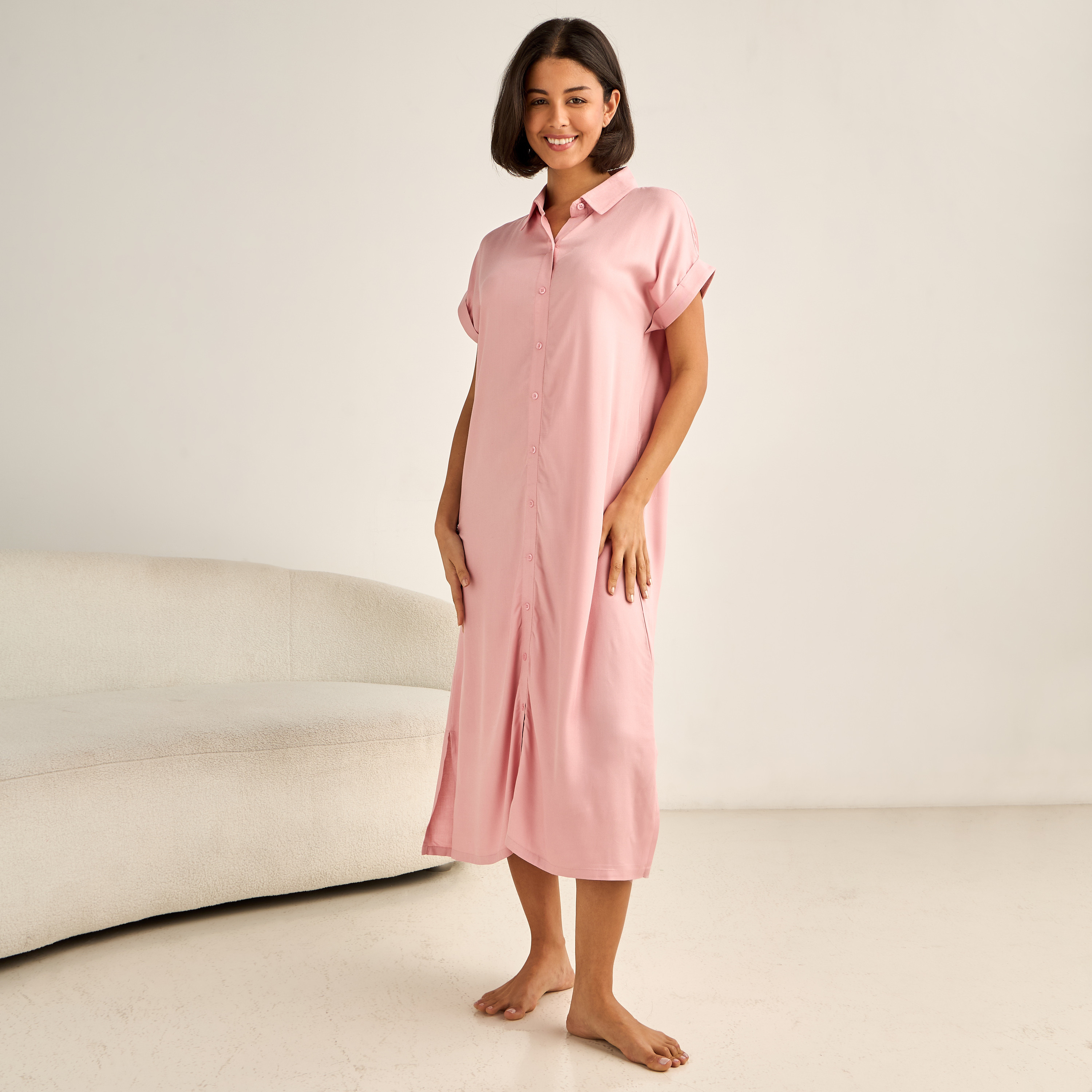Night Dress Short Sleeves Assorted Print Viscose - Set of 2-women-clothing-nightwear-nighties-image-6