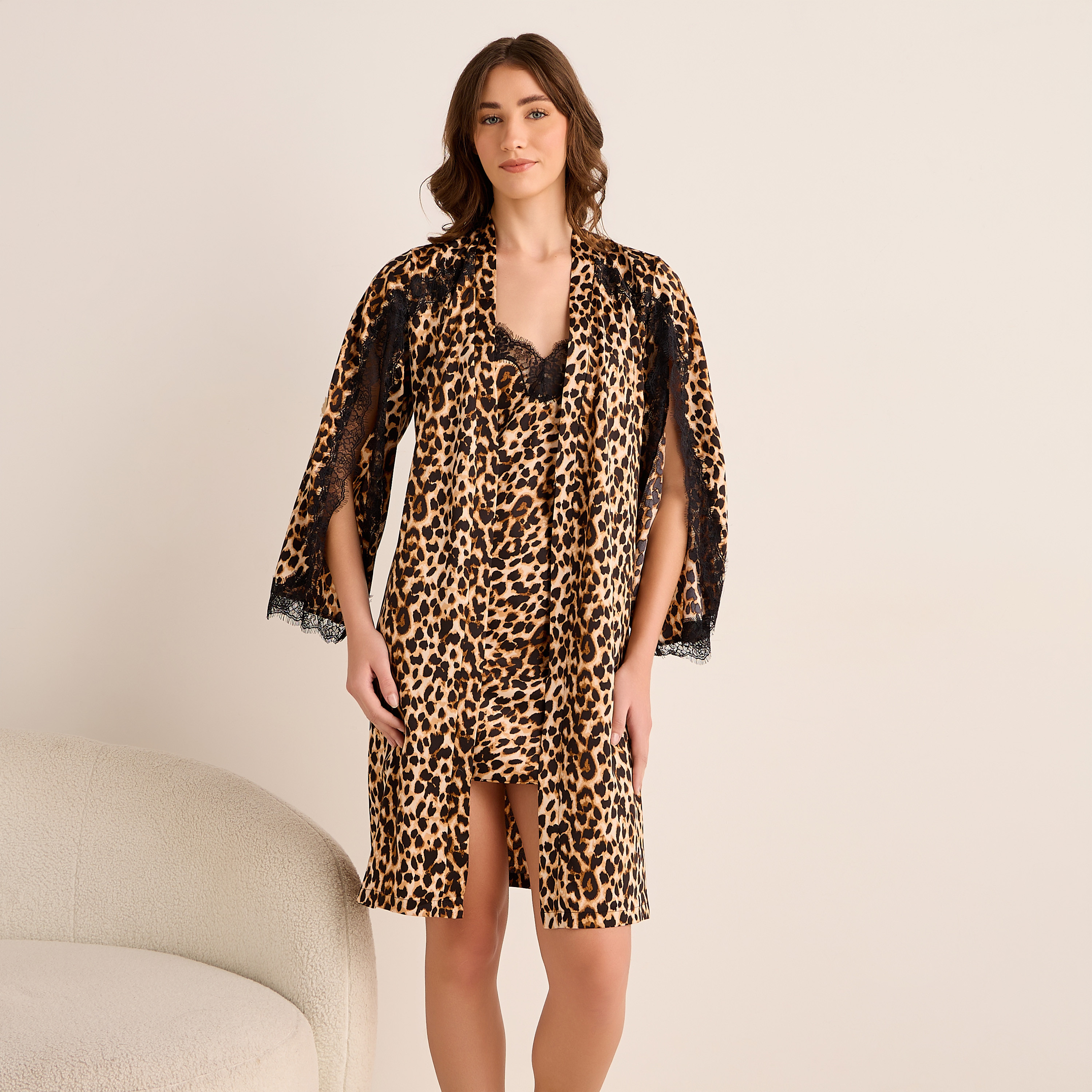 Knee Length Sleeveless Night Dress with Robe-women-clothing-nightwear-nighties-image-1