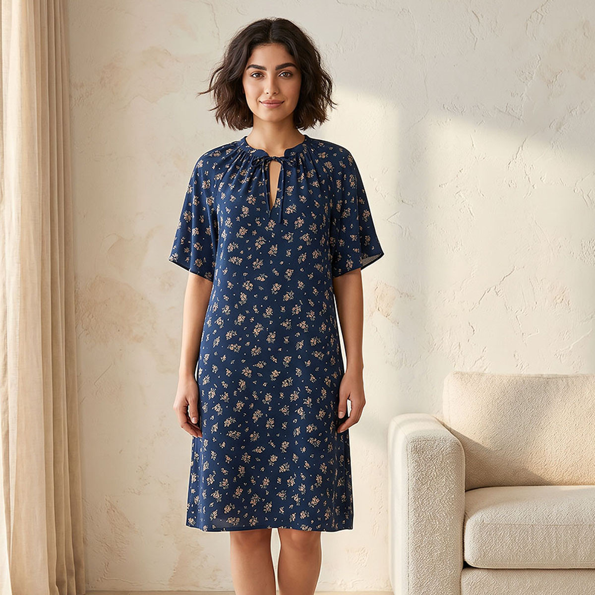طقم من 2 - قميص نوم قطن بأكمام قصيرة وأربطة-women-clothing-nightwear-nighties-image-3