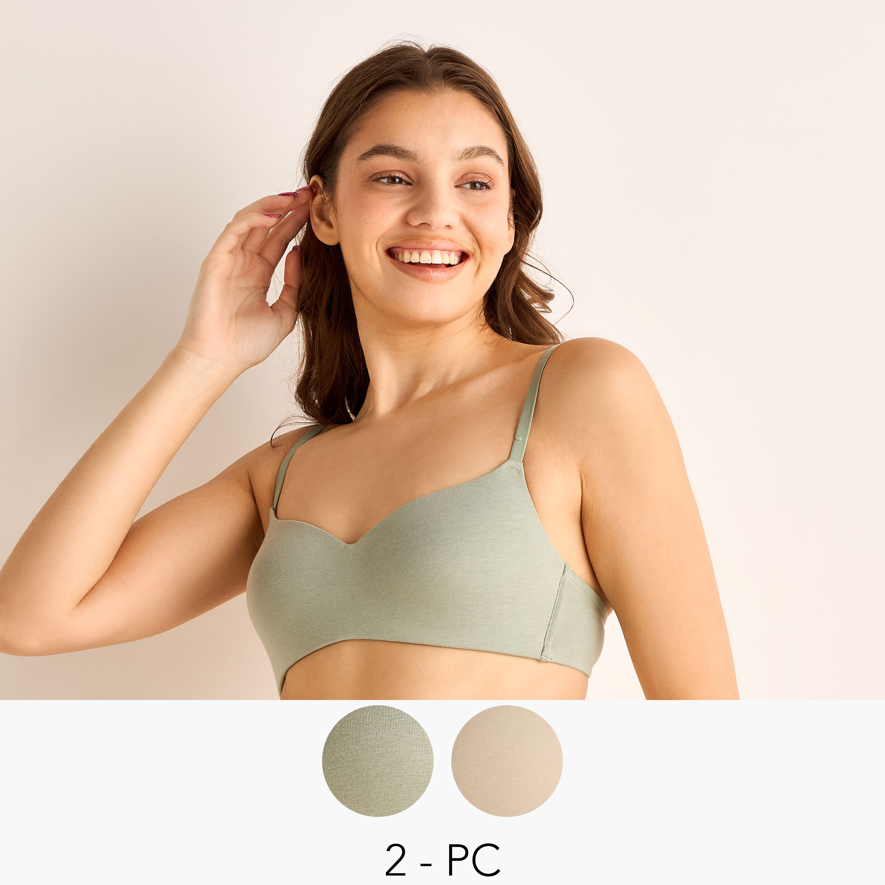 Pack of 2 Seamless Non-Wired Bra with Sweetheart Neckline-women-clothing-lingerie-bras-image-1