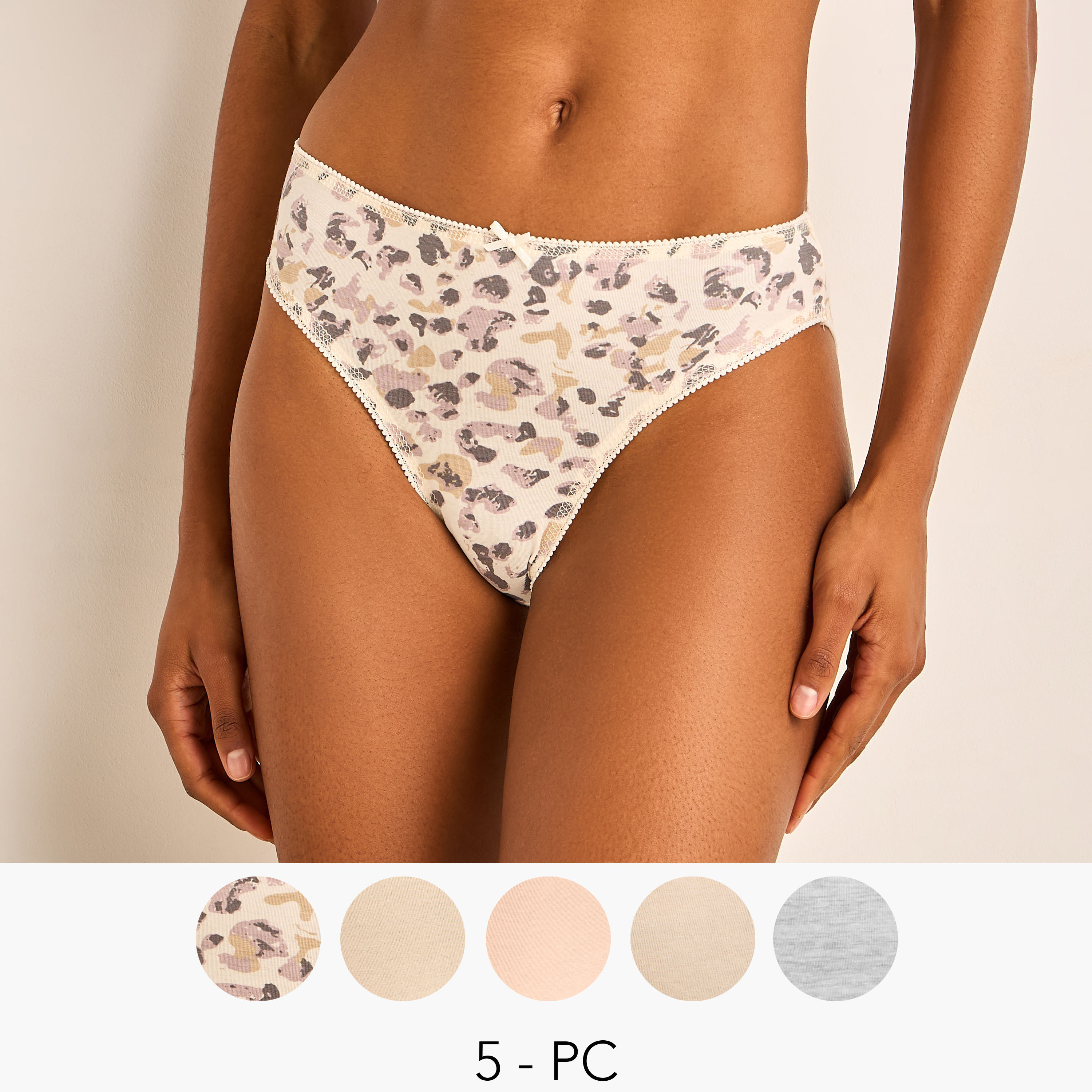 Set of 5 - Bikini Briefs with Assorted Print-women-clothing-lingerie-panties-image-1