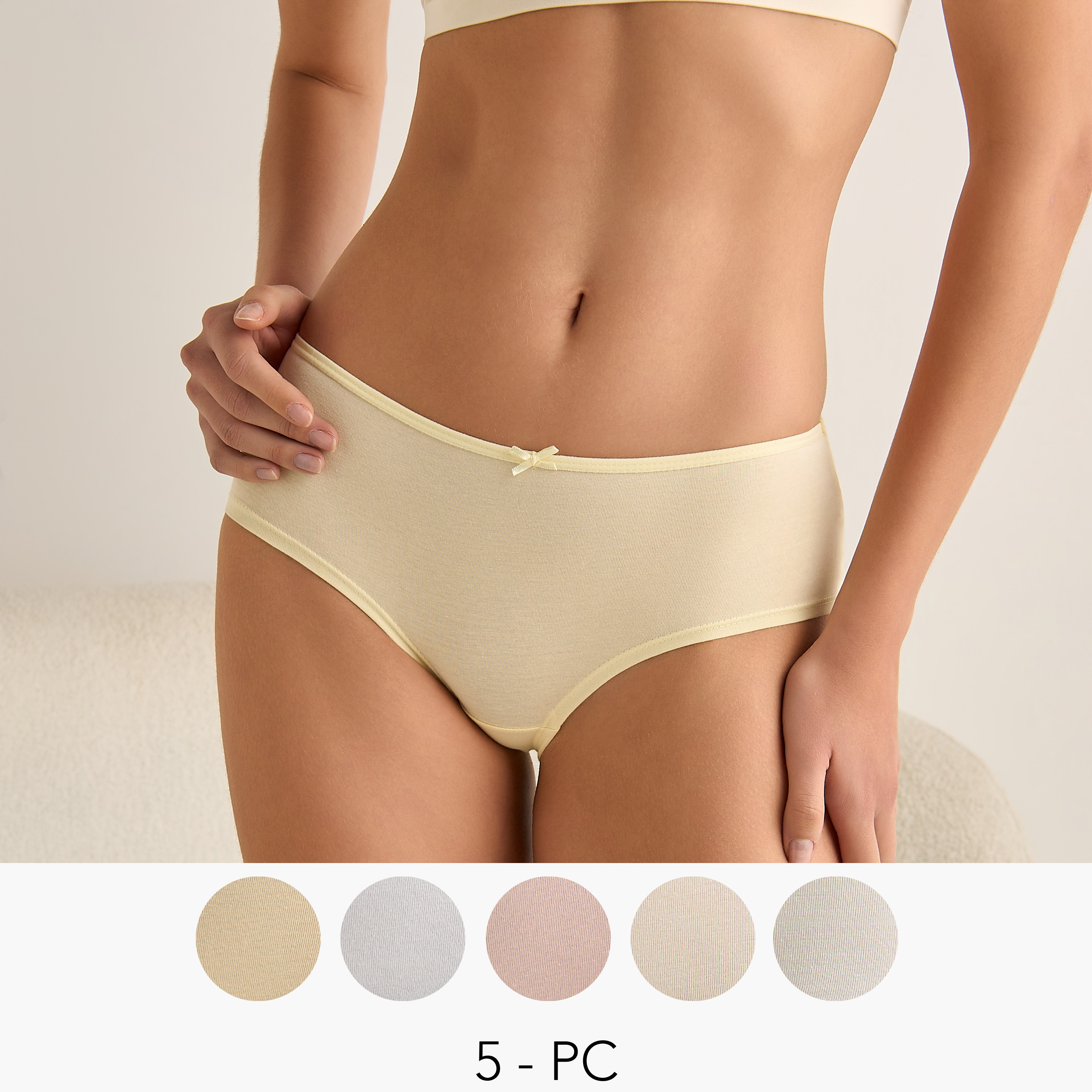 Set of 5 - Bow Detail Briefs-women-clothing-lingerie-panties-image-1