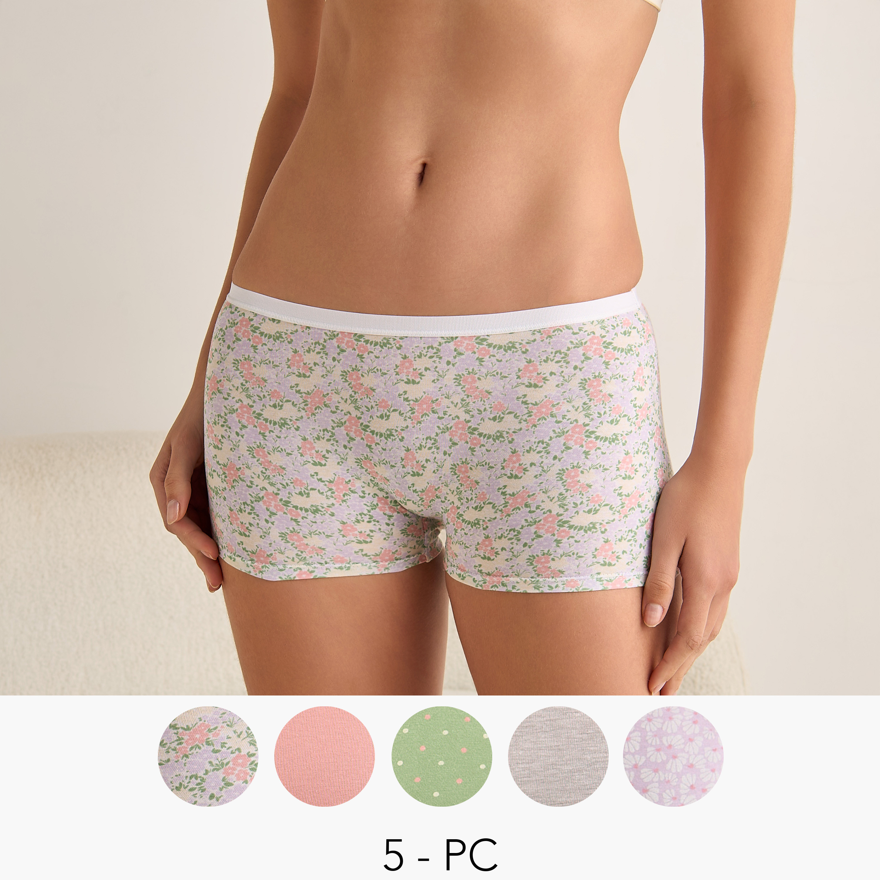 Set of 5 - Assorted Boxer Briefs-women-clothing-lingerie-panties-image-1