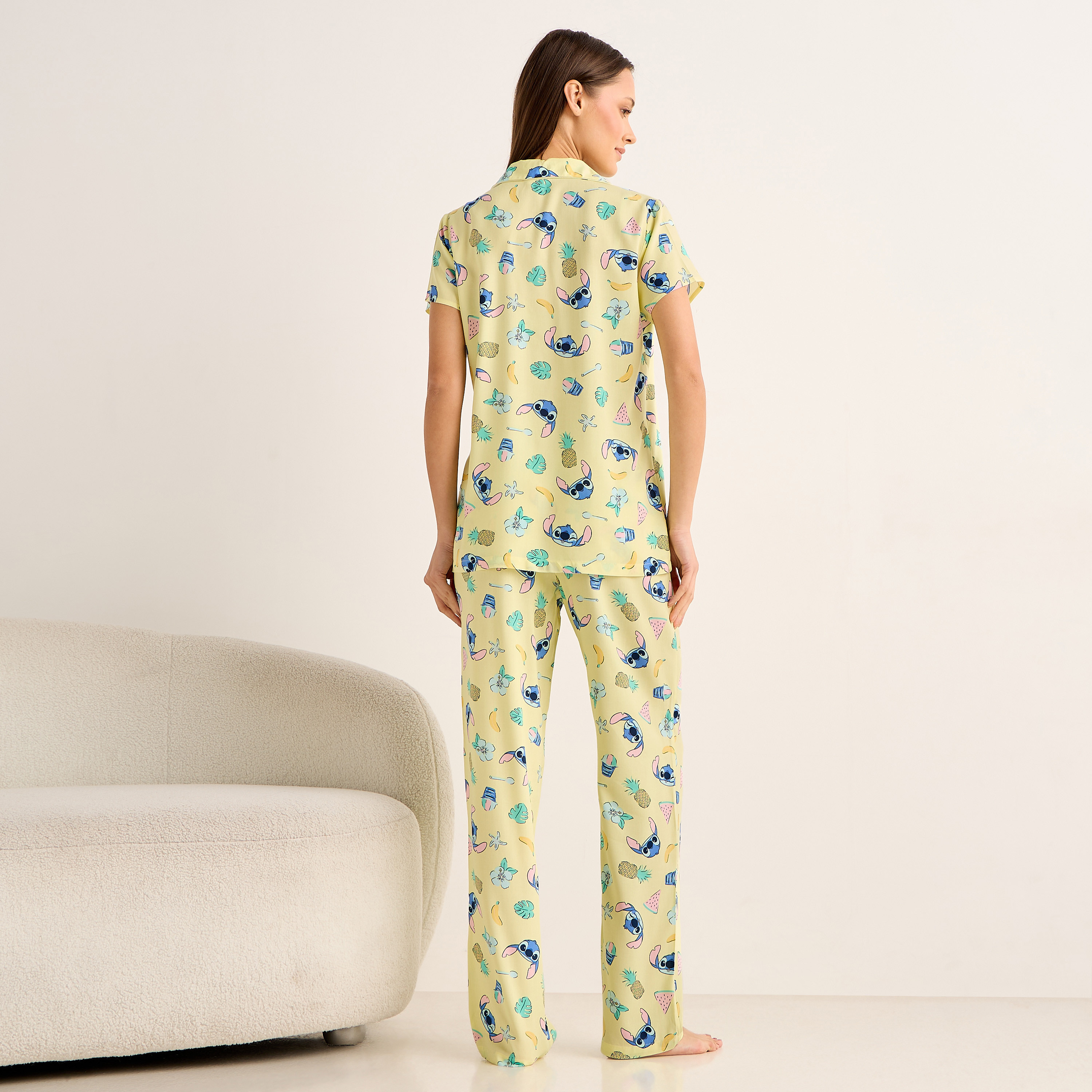 Pyjama Set Button-Down Shirt & Trousers Viscose-women-clothing-nightwear-pyjamas-longsets-image-4