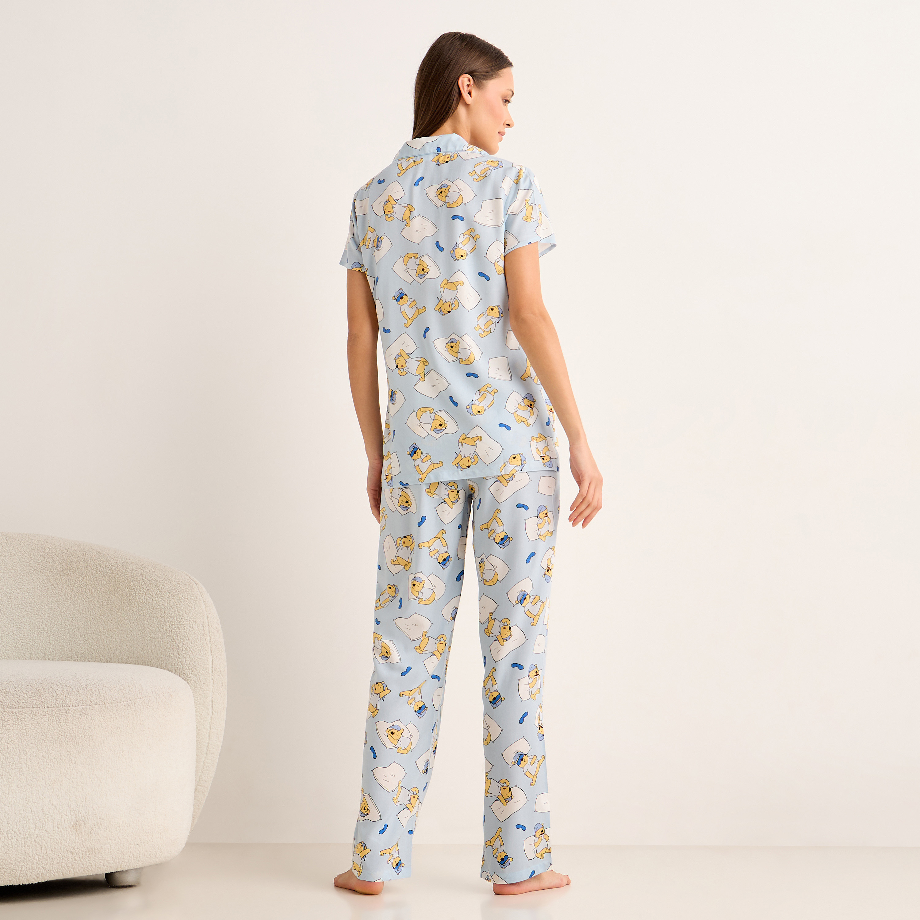 Pyjama Set Button-Down Shirt & Trousers Viscose-women-clothing-nightwear-pyjamas-longsets-image-4