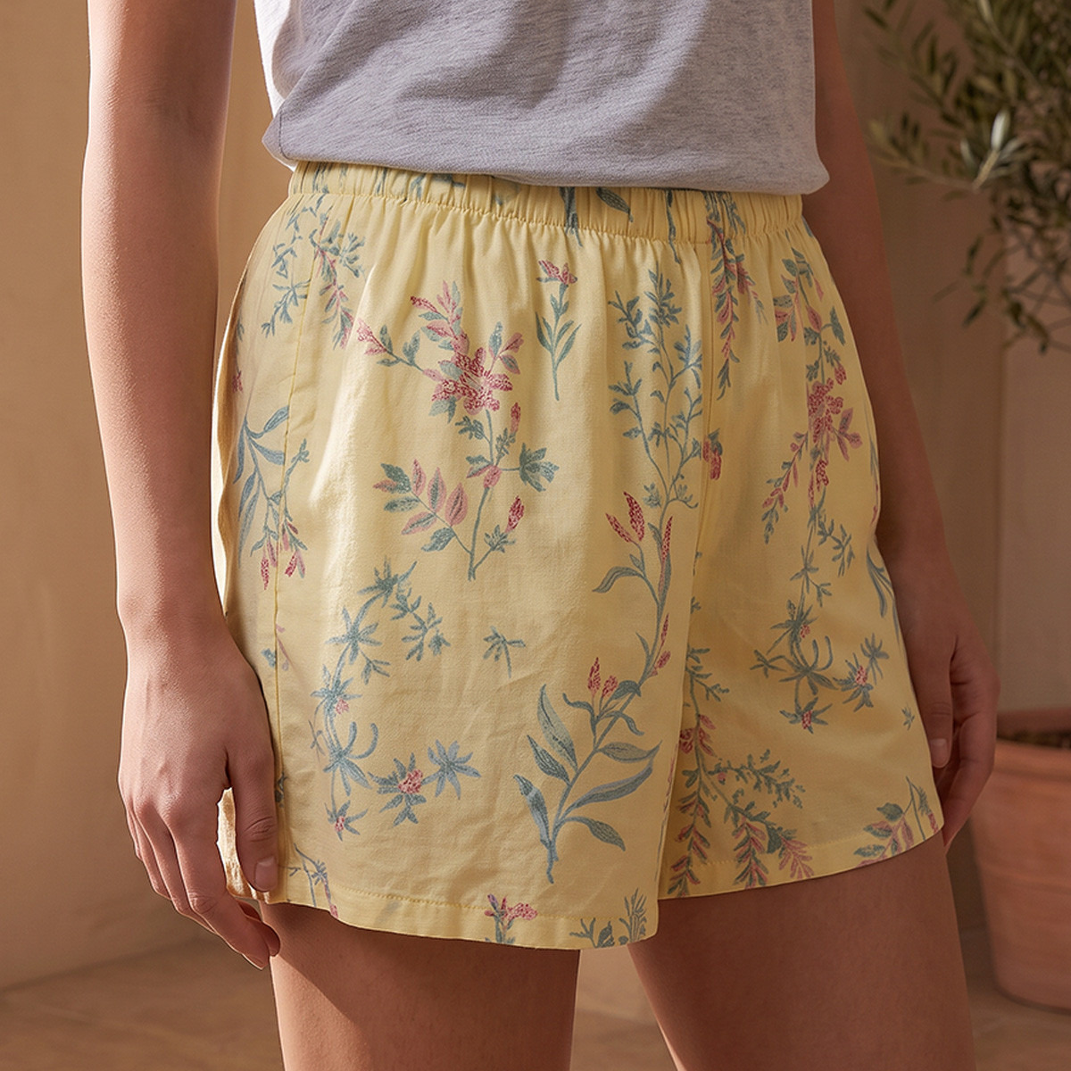 Printed Viscose Shorts with Elasticated Waist-women-clothing-nightwear-pyjamas-bottoms-image-6