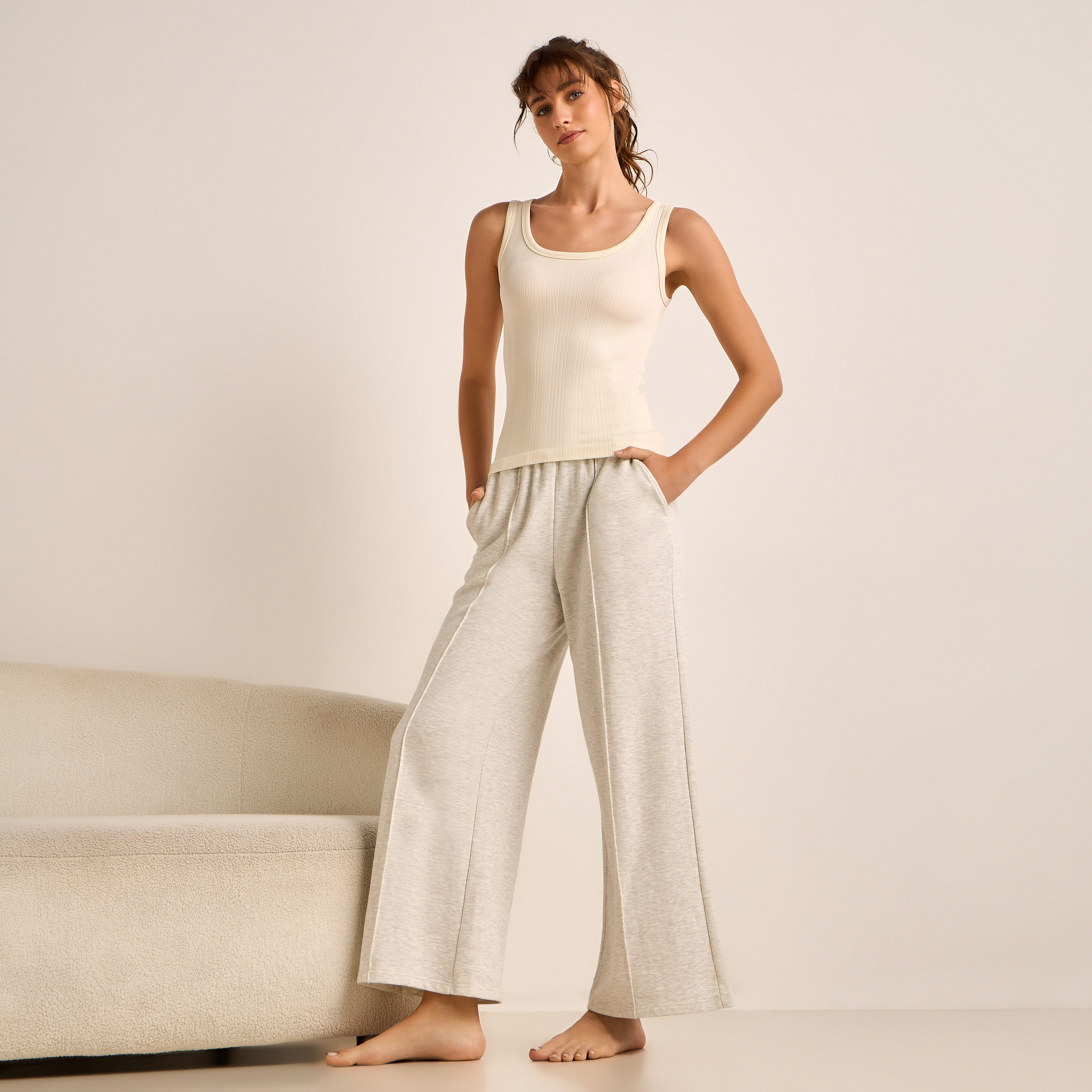 بلوزة تانك بتصميم مضلع بدون خياطة-women-clothing-nightwear-pyjamas-tops-image-4