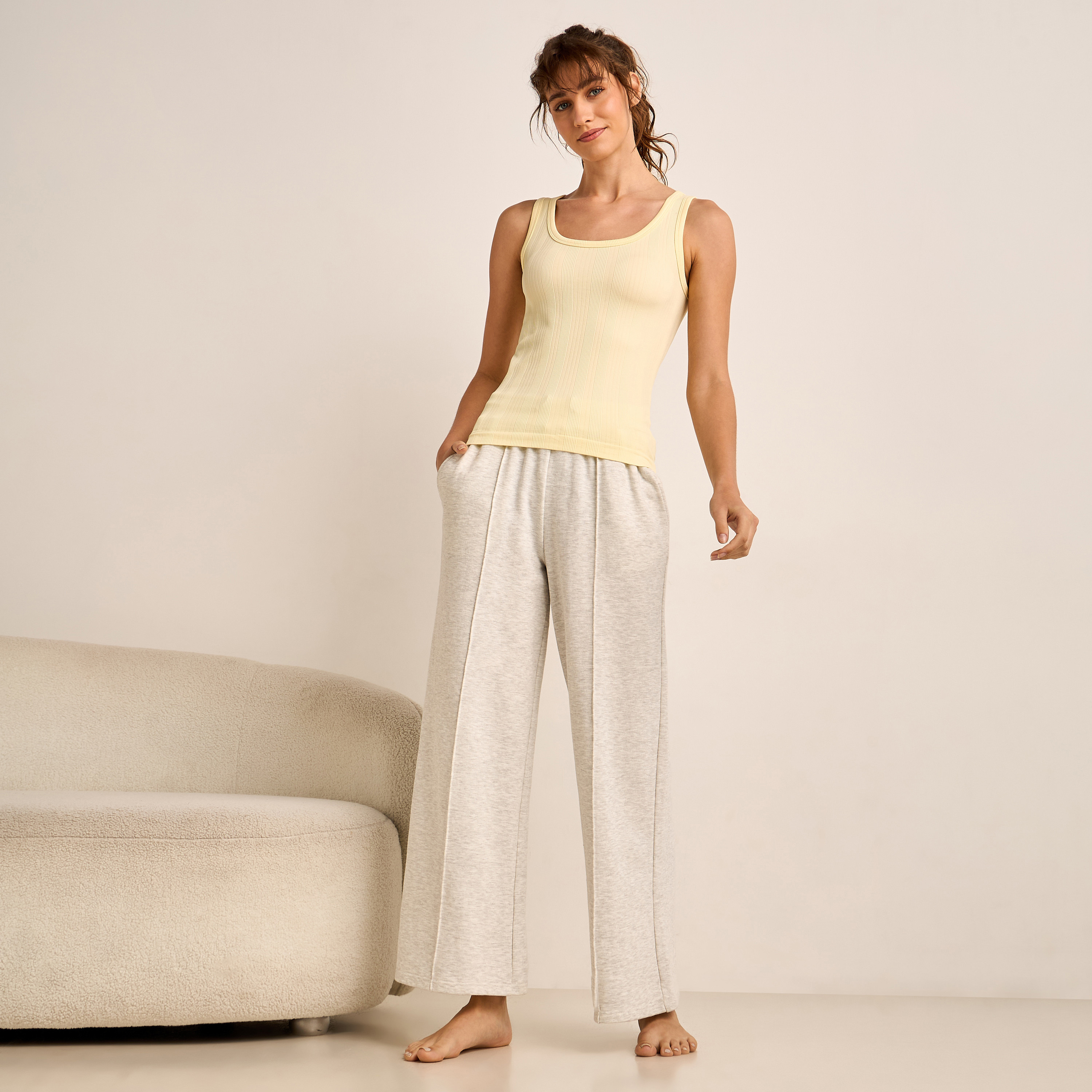 بلوزة تانك بتصميم مضلع بدون خياطة-women-clothing-nightwear-pyjamas-tops-image-4