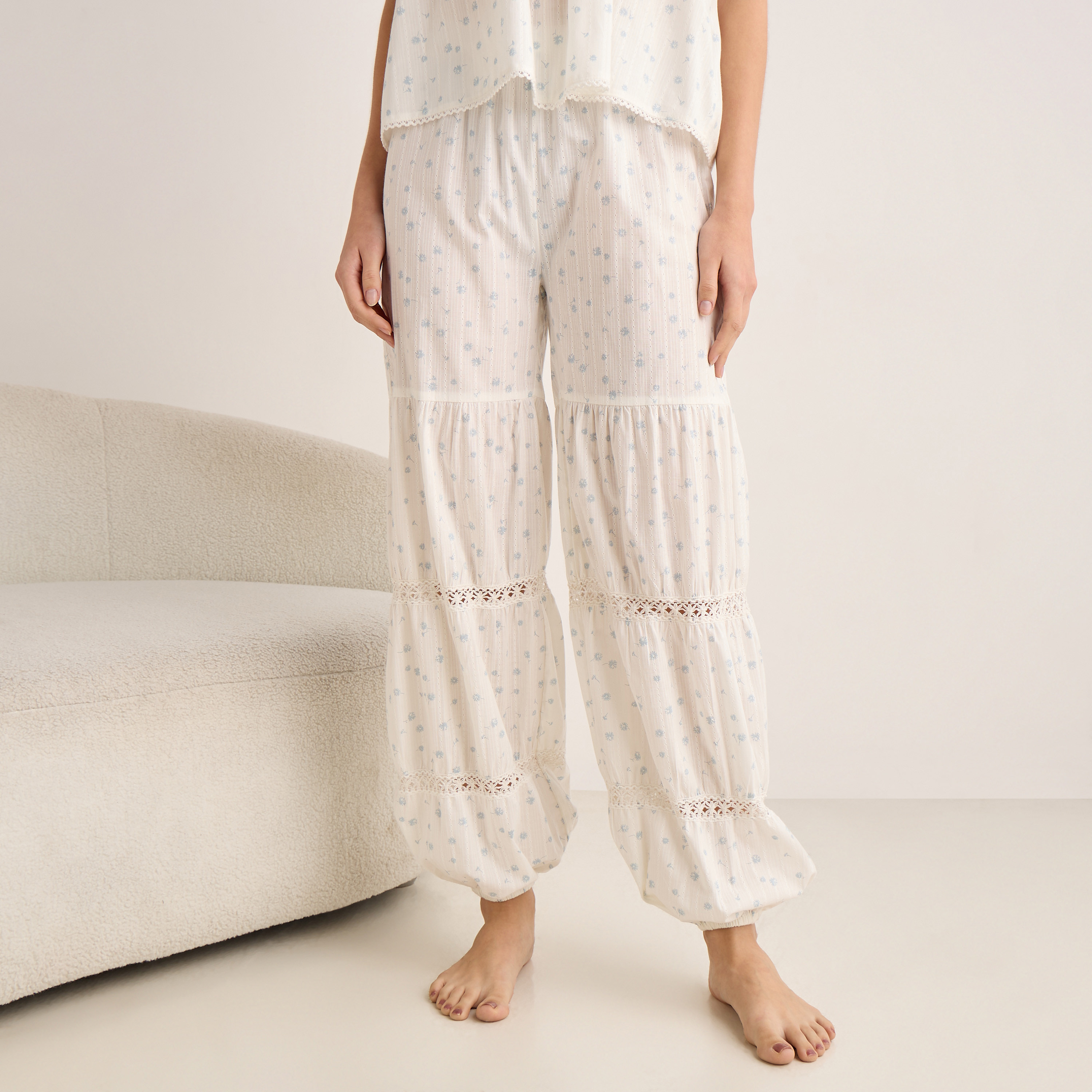 Pyjama Set Spaghetti Strap Top & Trousers Cotton-women-clothing-nightwear-pyjamas-longsets-image-4