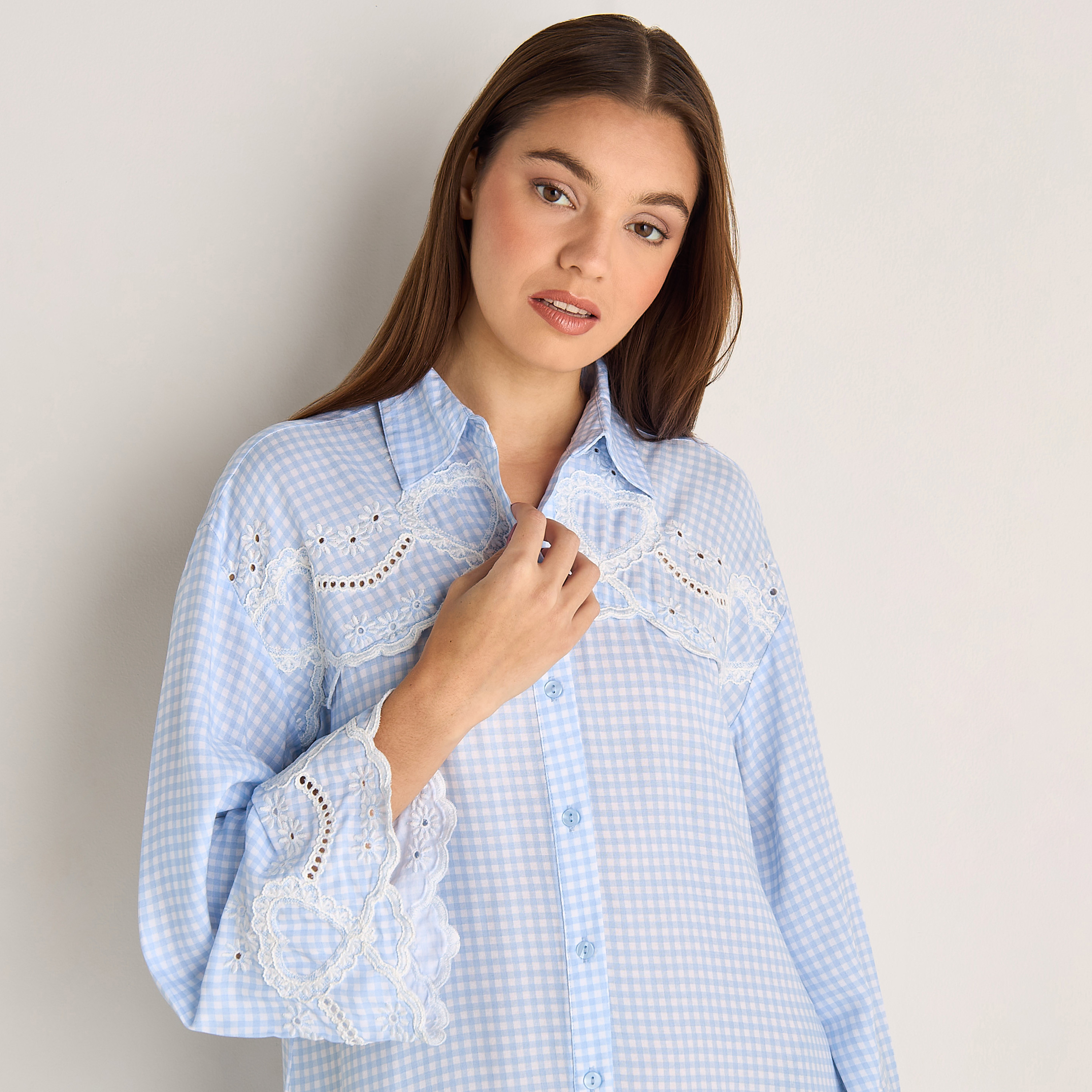 Sleepshirt Long Sleeves Embroidered Viscose-women-clothing-nightwear-nighties-image-4