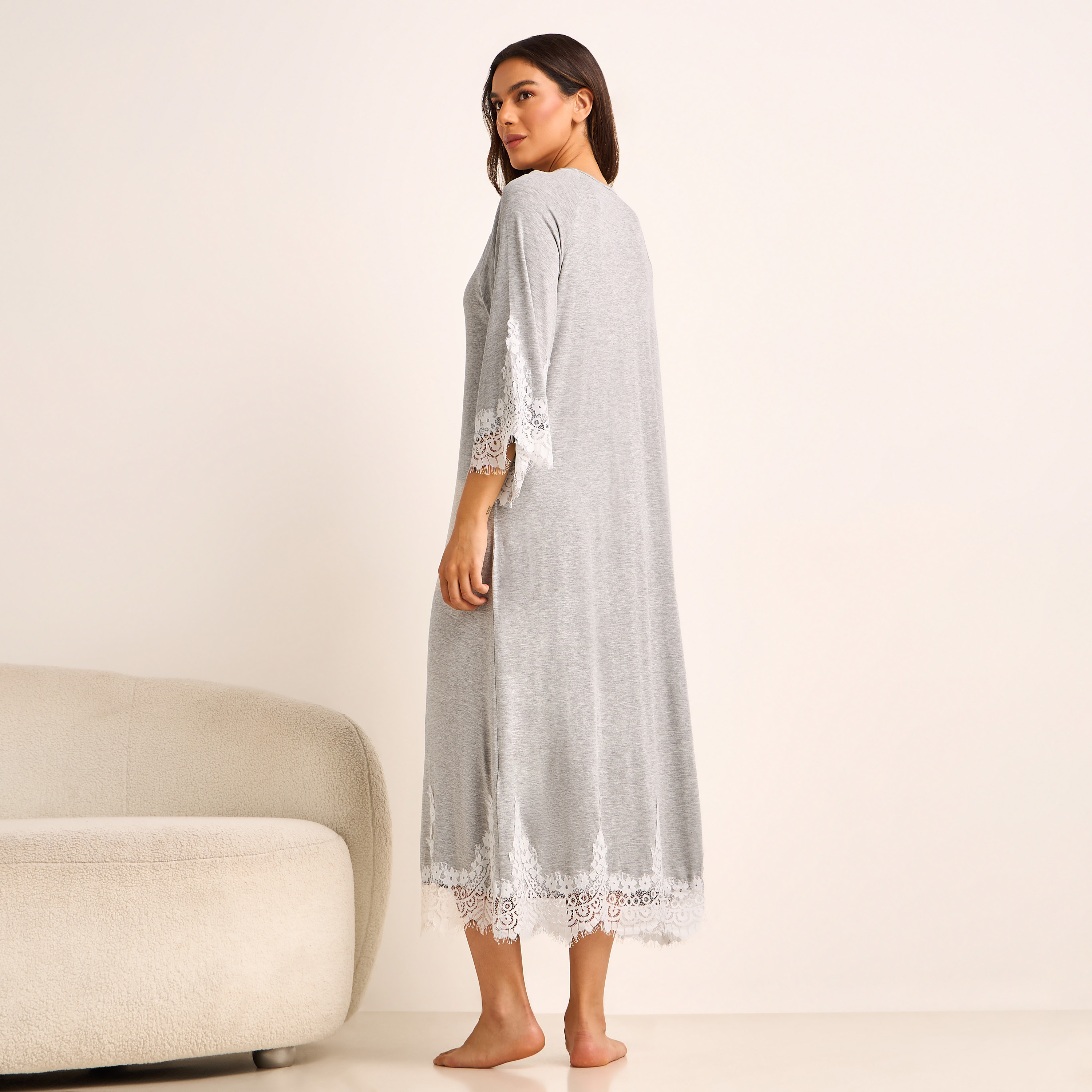 Night Gown Long Sleeve Lace Trim-women-clothing-nightwear-nighties-image-5