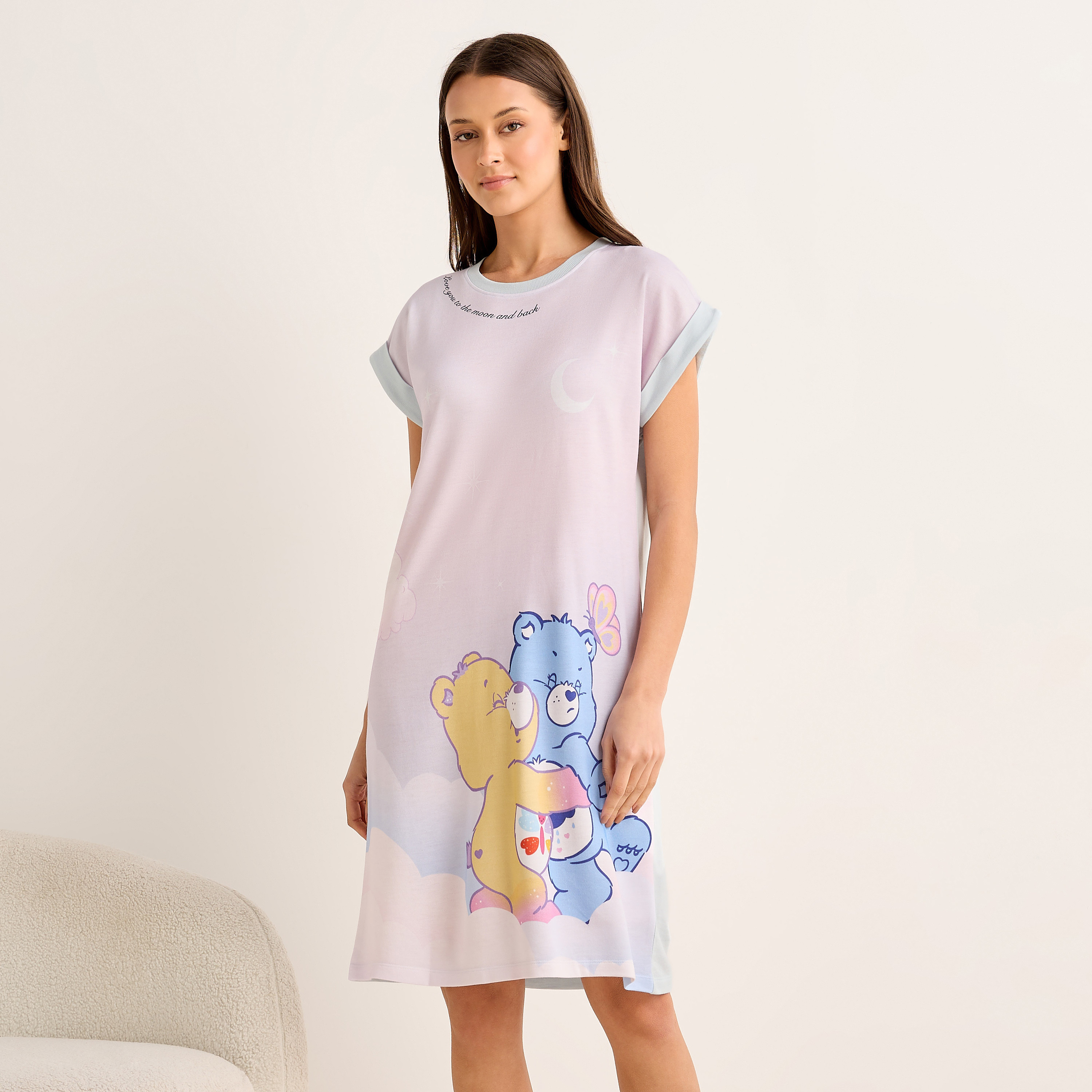 Sleepshirt Extended Sleeve Care Bear Print-women-clothing-nightwear-nighties-image-1