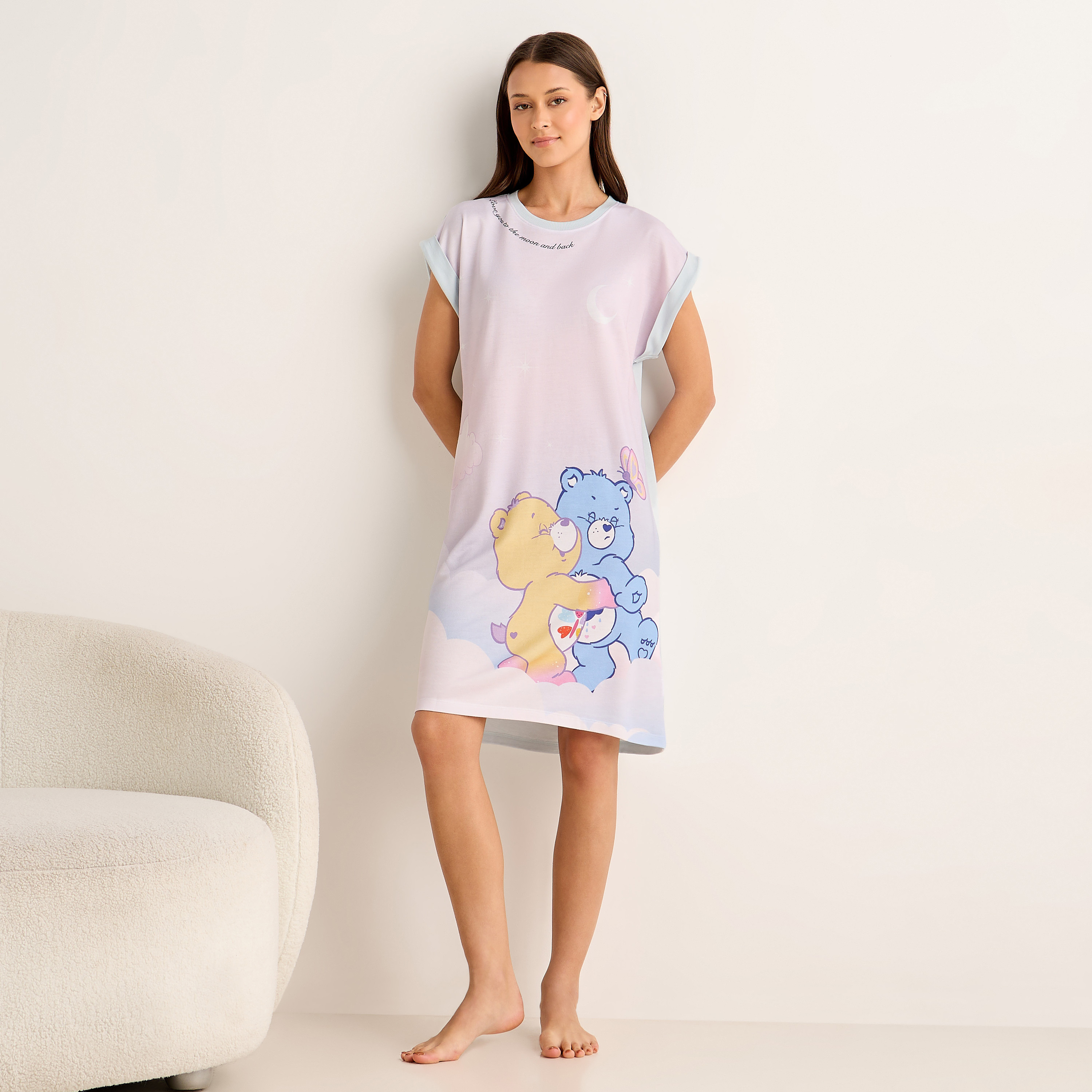 Sleepshirt Extended Sleeve Care Bear Print-women-clothing-nightwear-nighties-image-2