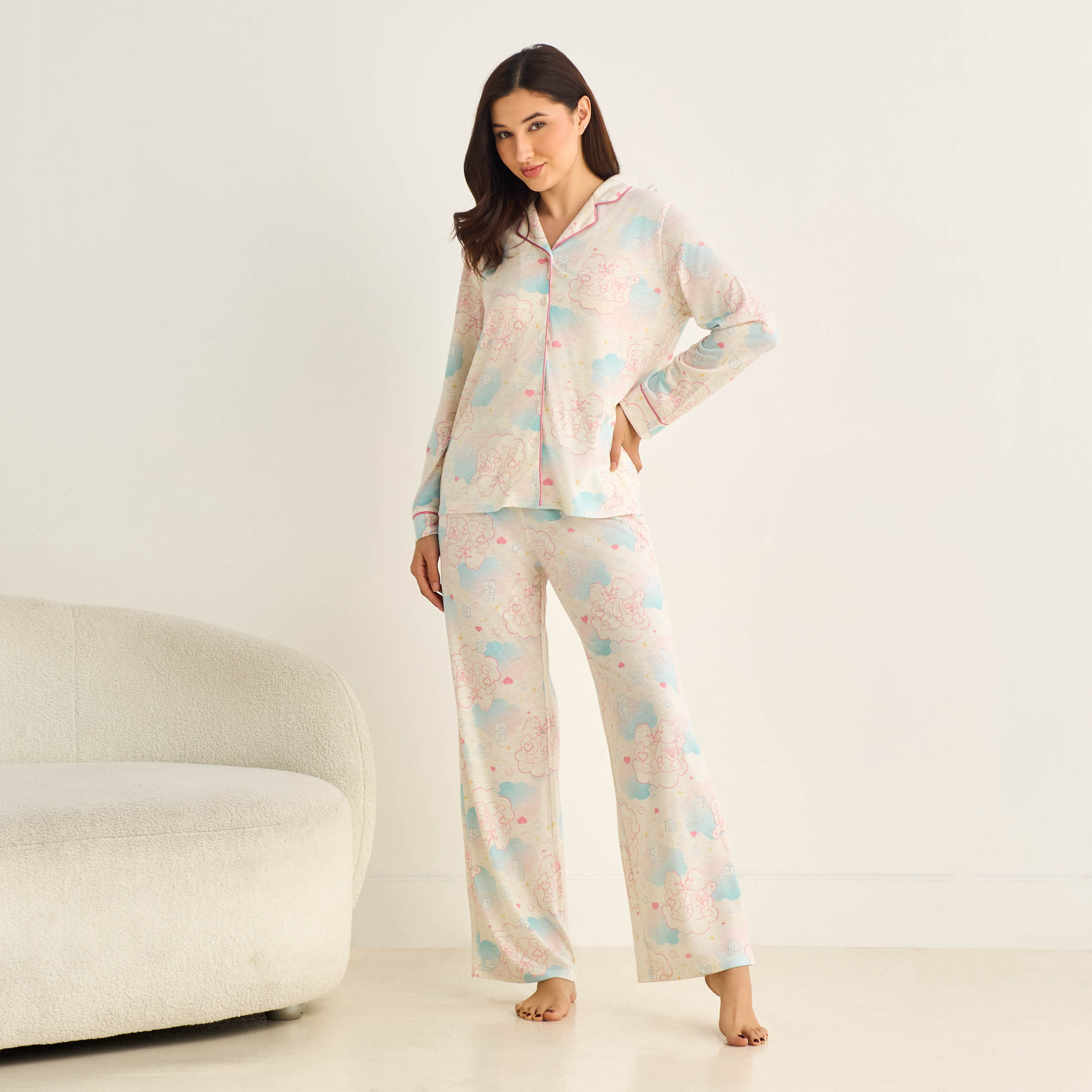 Pyjama Set Button-Down Shirt and Pants-women-clothing-nightwear-pyjamas-longsets-image-1
