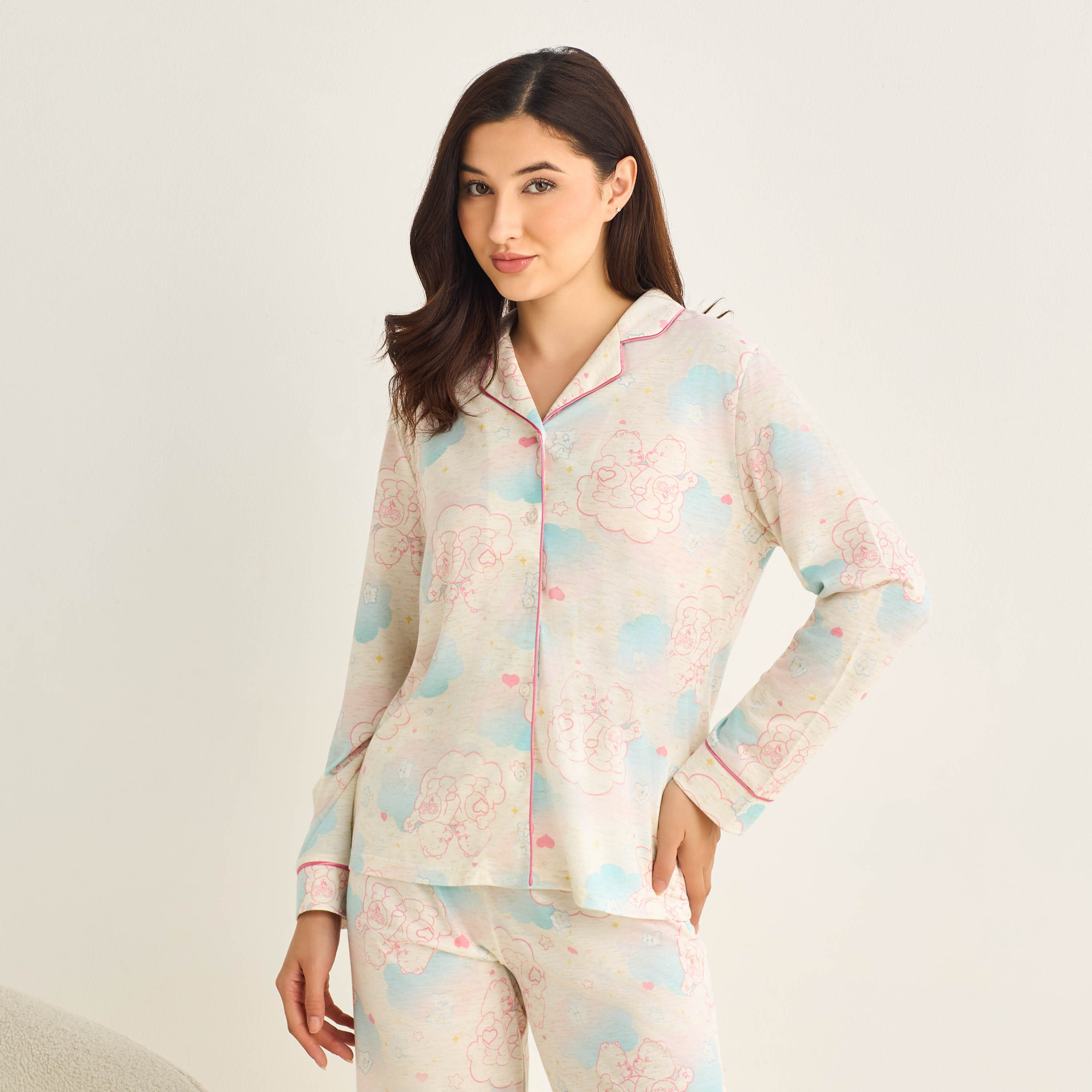 Pyjama Set Button-Down Shirt and Pants-women-clothing-nightwear-pyjamas-longsets-image-2