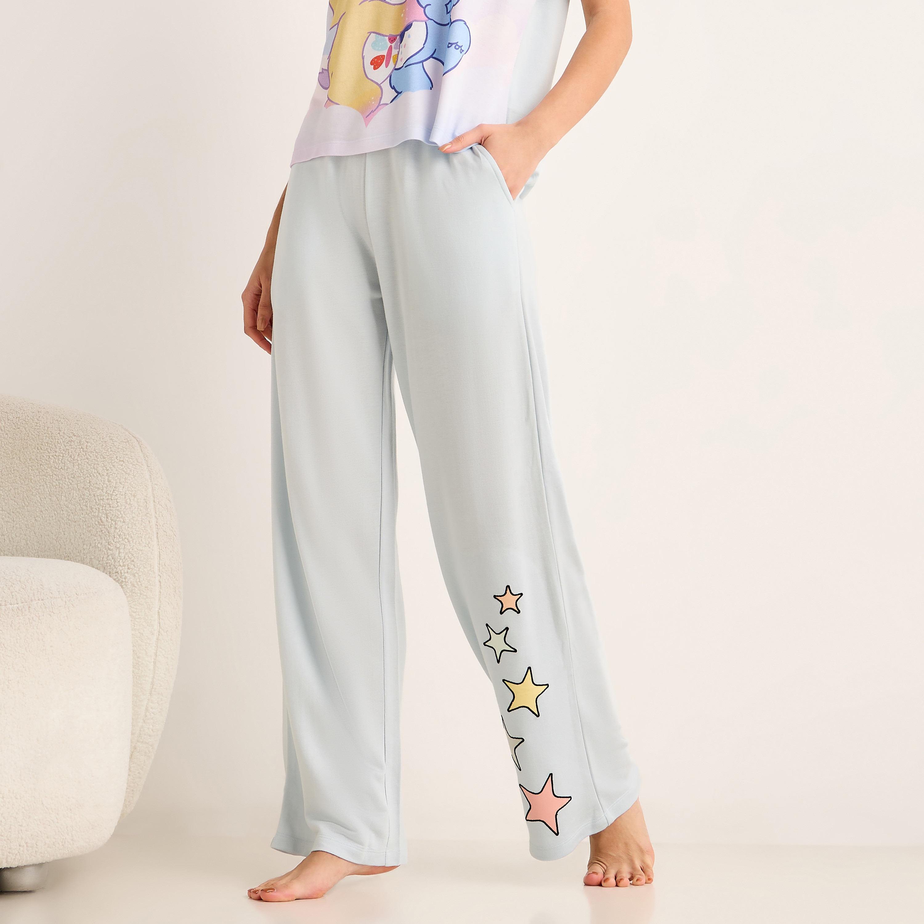 Pyjama Set Extended Sleeve T-shirt & Trousers-women-clothing-nightwear-pyjamas-longsets-image-3