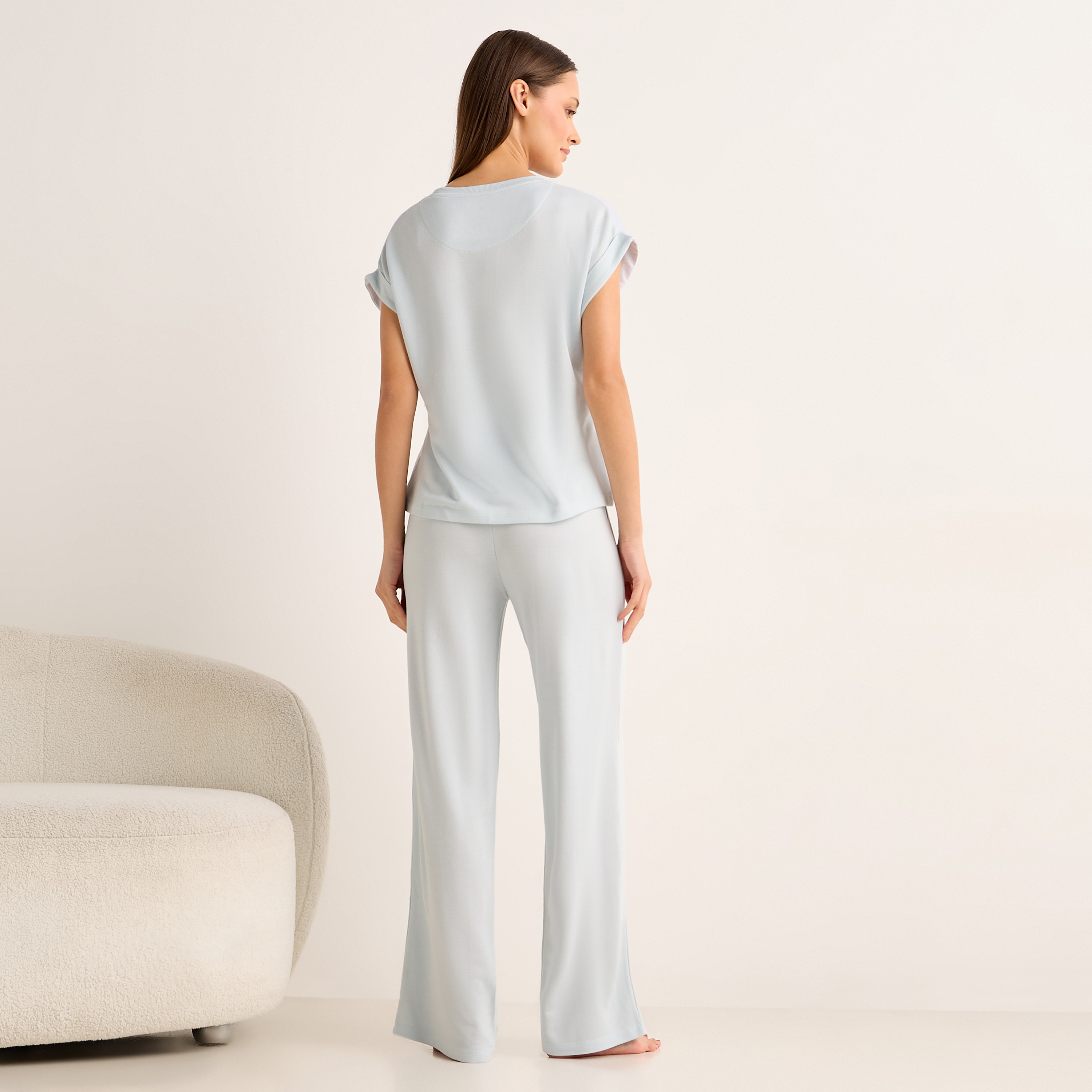 Pyjama Set Extended Sleeve T-shirt & Trousers-women-clothing-nightwear-pyjamas-longsets-image-4