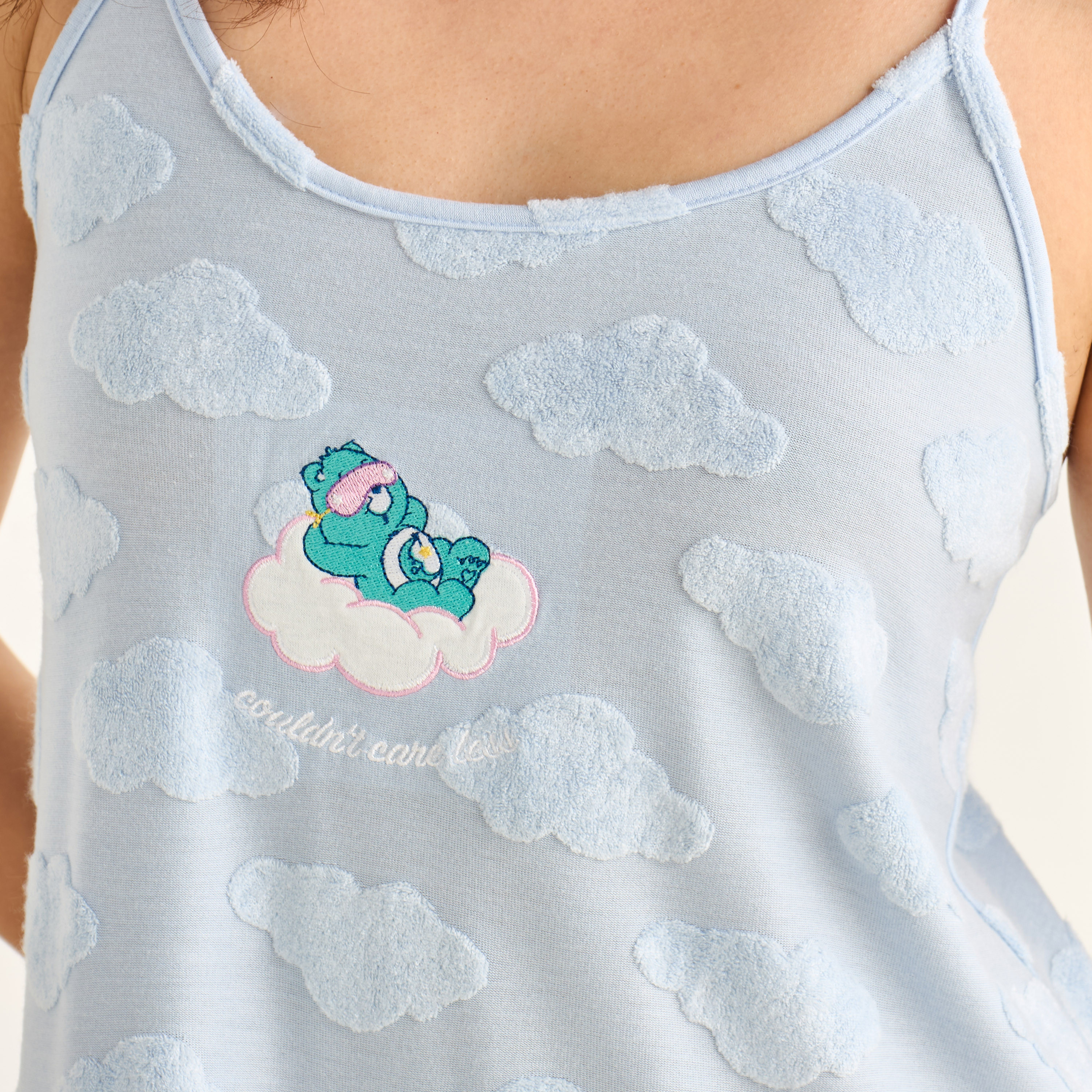 Midi Strappy Slip Dress with Textured Cloud Detail-women-clothing-nightwear-nighties-image-5