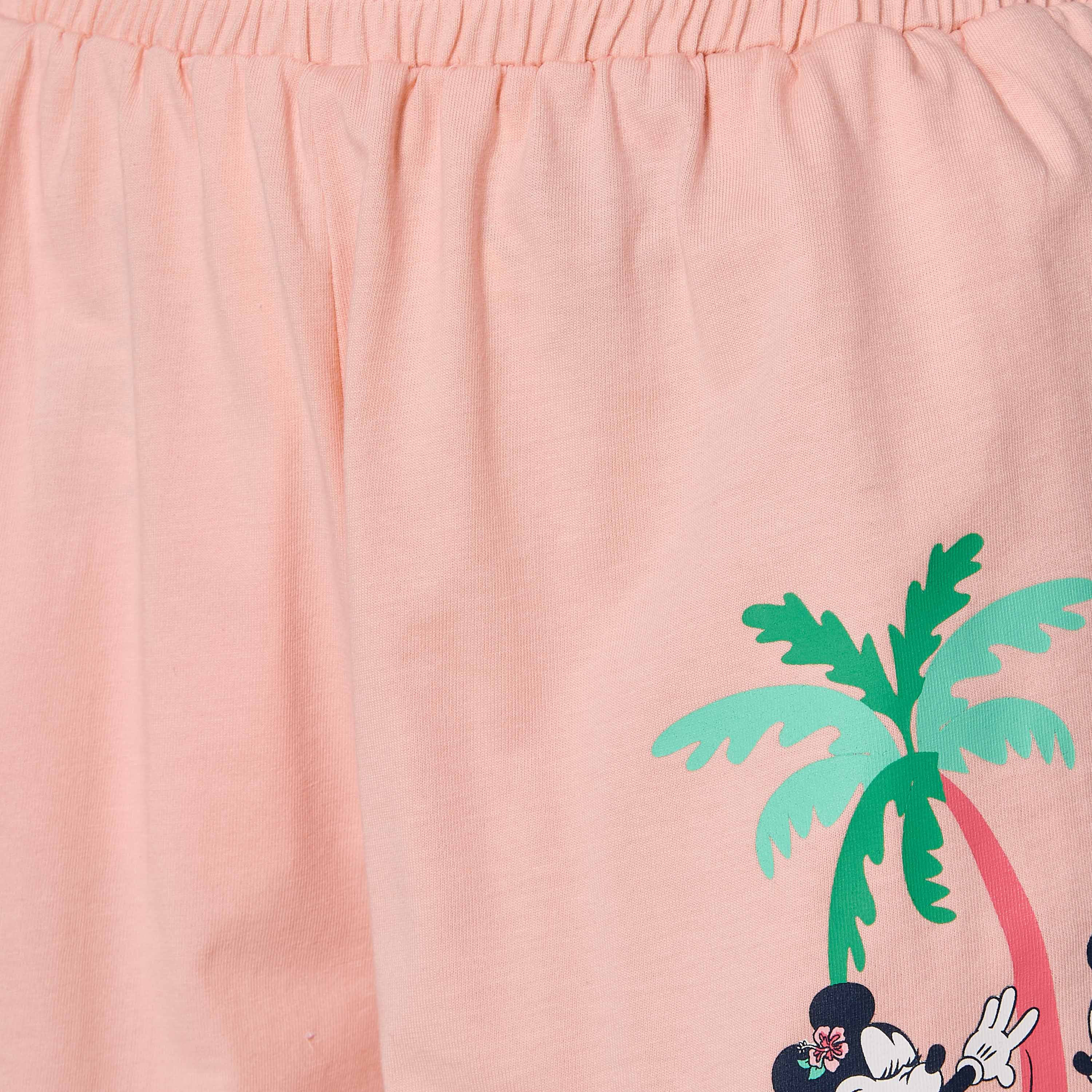 طقم تيشيرت وشورت بيجاما بطبعات-women-clothing-nightwear-pyjamas-shortsets-image-1