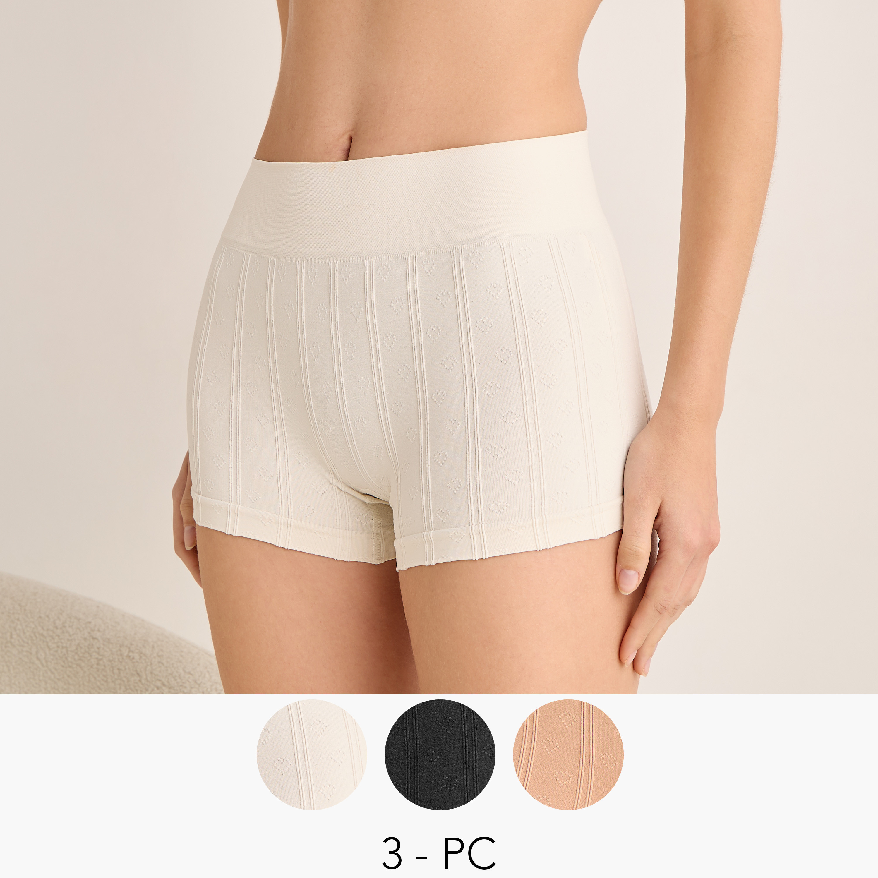Set of 3 - Boyleg Briefs Textured-women-clothing-lingerie-panties-image-1