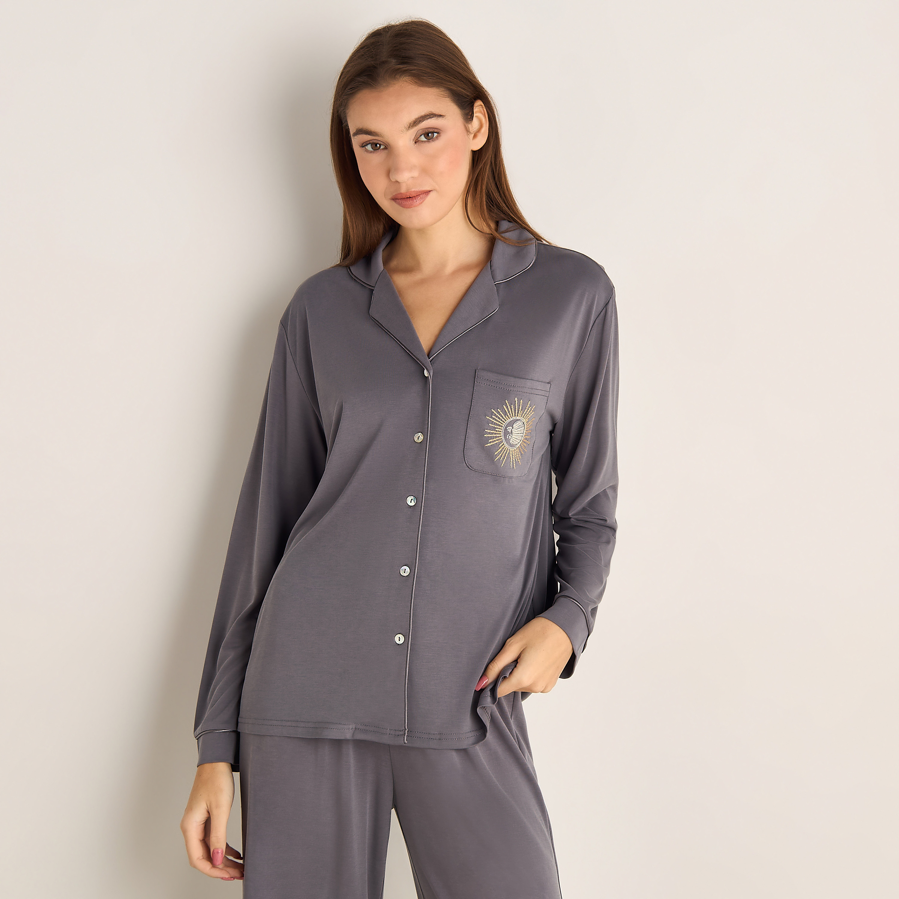 Pyjama Set Shirt and Pants Modal-women-clothing-nightwear-pyjamas-longsets-image-2